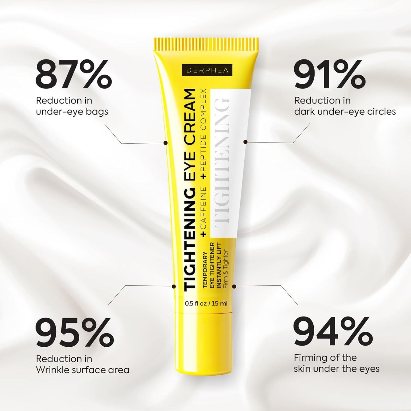 Instant Temporary Eye Tightener Cream: Reduces The Look of Under Eye Bags, Dark Circles & Puffiness, Anti-Aging Fine Lines, Firm Delicate Skin Under Your Eyes, Rapid Eye Firming 0.5 oz