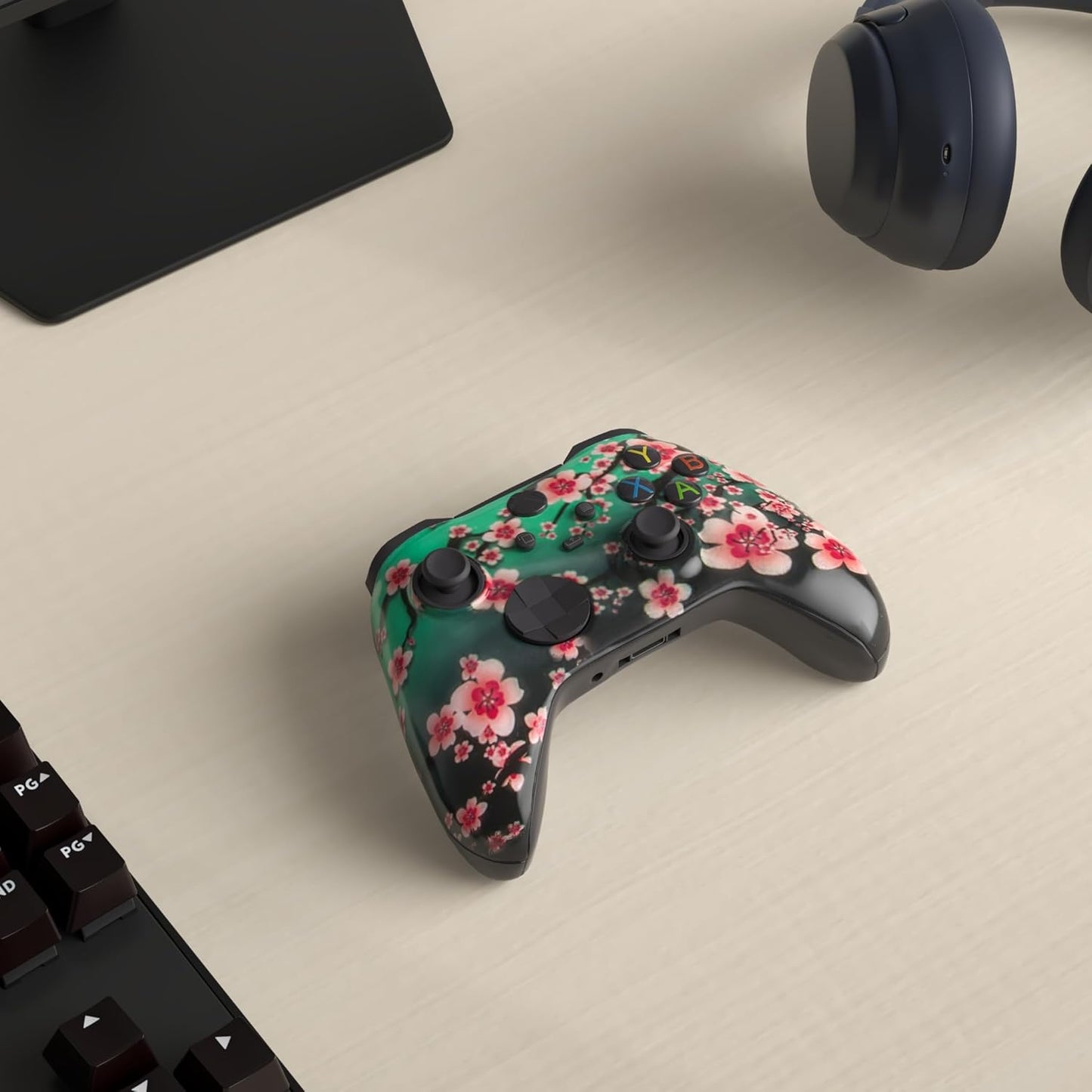 DreamController Cherry Blossom Custom X-box Controller Wireless compatible with X-box One/Series X/S Proudly Customized in USA with Permanent HYDRO-DIP Printing (NOT JUST A SKIN)
