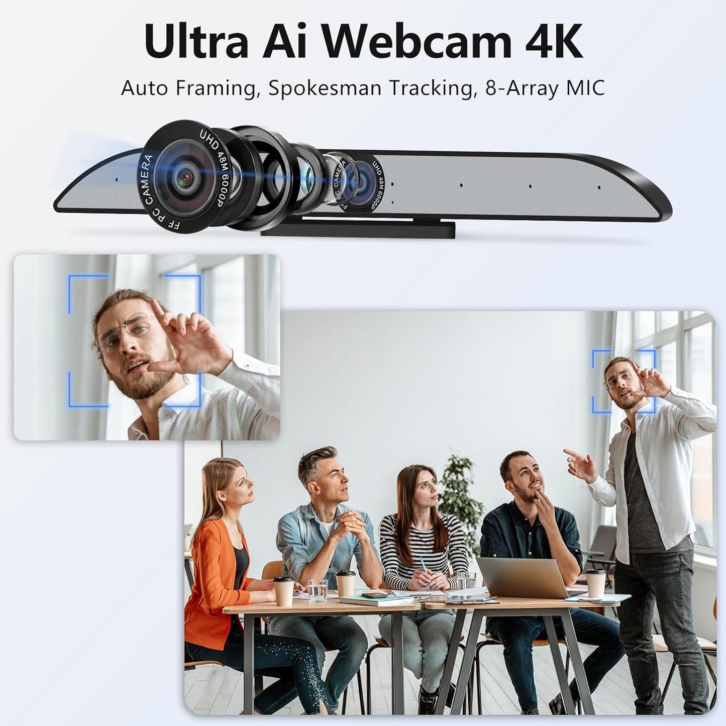 75 Inch Smart Board, 4K UHD Interactive Whiteboard with Auto Framing 4K AI-Camera and Soundbar, All in One Digital Whiteboard for Classroom and Business- Android 14(8+128GB)