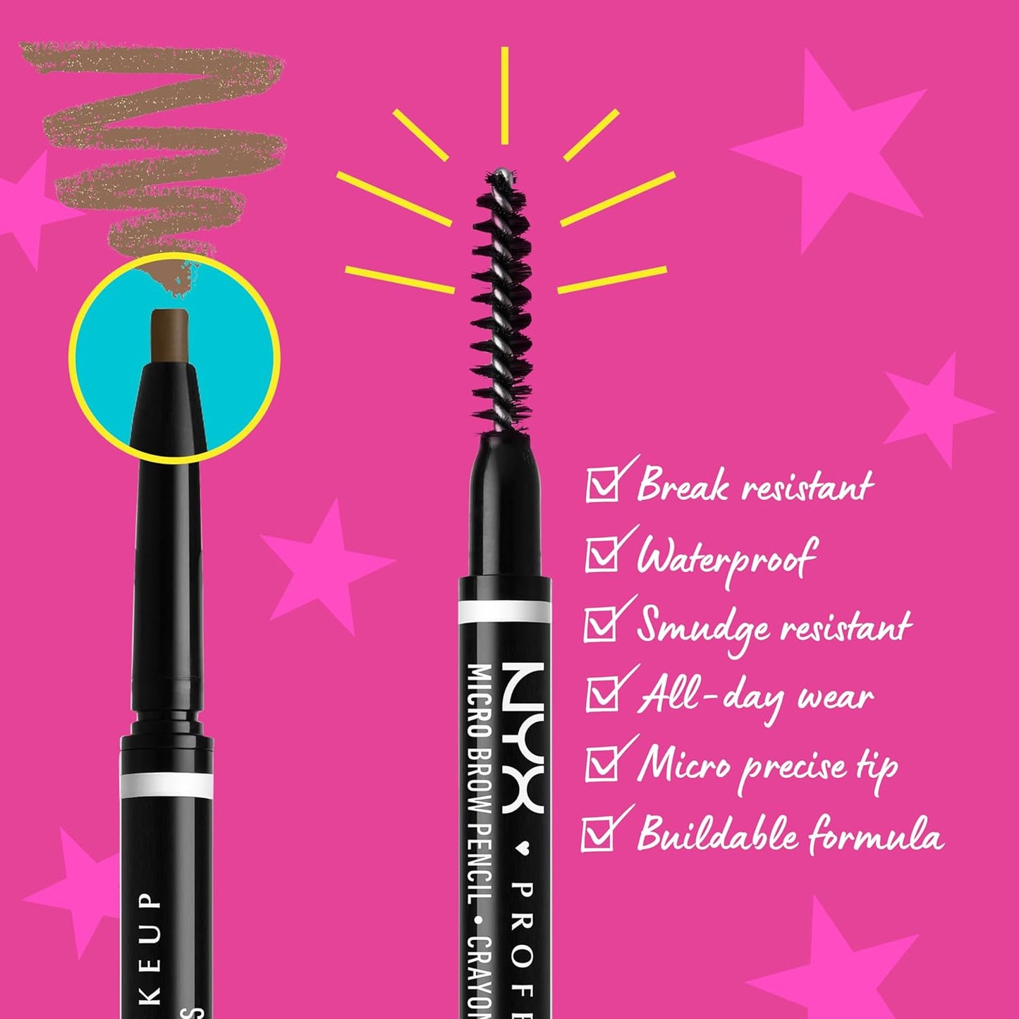 NYX PROFESSIONAL MAKEUP Micro Brow Pencil, Precise Tip, Waterproof, Vegan Eyebrow Pencil - Rich Auburn