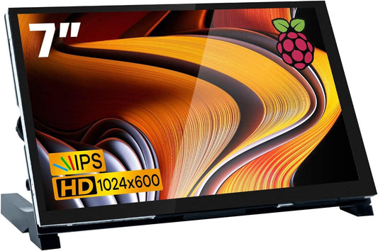 7 Inch IPS LCD Touch Screen Raspberry Pi Monitor Display 1024×600 Capacitive Screen HDMI Monitor Compatible with Raspberry Pi 5/4B/3B+, BB Black, Windows 10 8 7