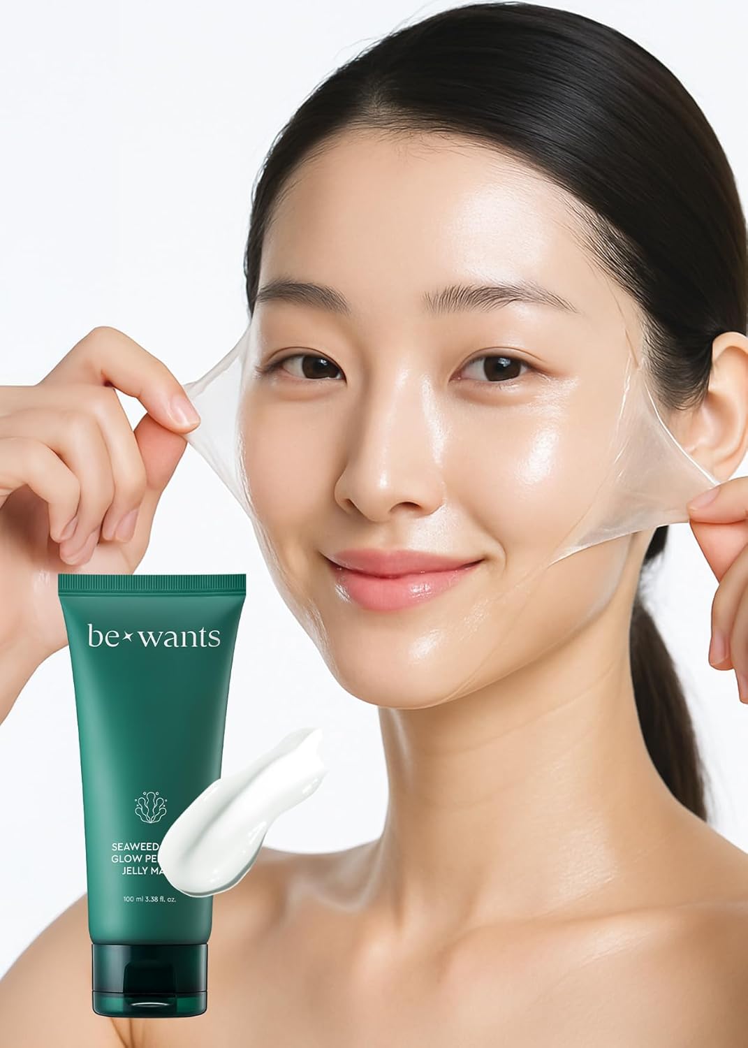 Bewants Seaweed PDRN Peel-Off Wrapping Jelly Mask 3.38 fl oz | Exfoliating Facial Mask with AHA BHA & Niacinamide | Pore Minimizing | Smoother Skin Texture | 1 Pack