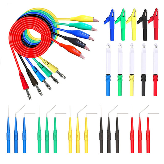 Automotive Test Lead Set, Back Probe Kit 30pcs, Copper Alligator Clips to Banana Plug Test Lead, Multimeter Test Lead Set for Automotive Repair and Diagnostic Circuit Testing
