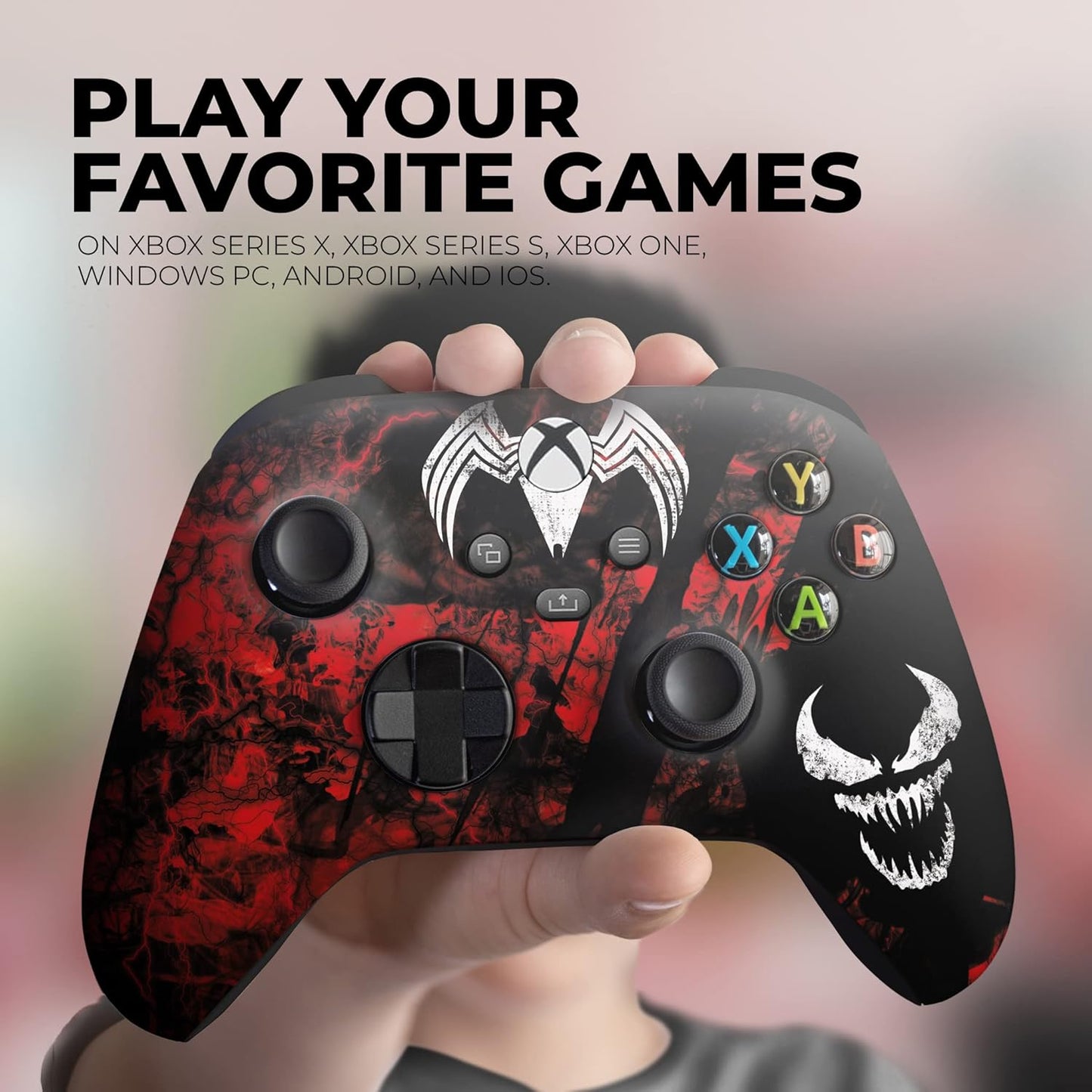 DreamController Carnagge Custom X-box Controller Wireless compatible with X-box One/Series X/S Proudly Customized in USA with Permanent HYDRO-DIP Printing(NOT JUST A SKIN) (MODDED)