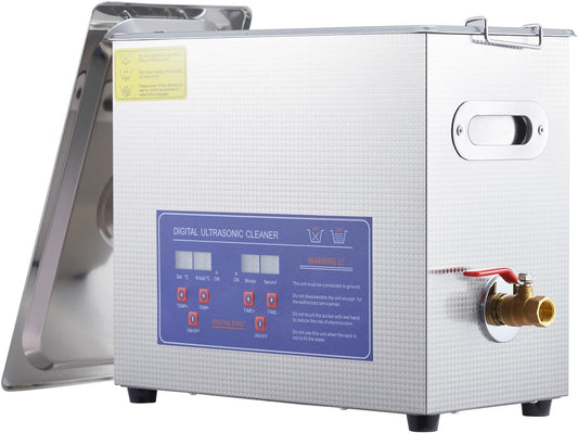 6.5L Professional Ultrasonic Cleaner | Commercial 40kHz with Digital Timer & Heater | for Jewelry, Watches, Eyeglasses & Small Parts Cleaning