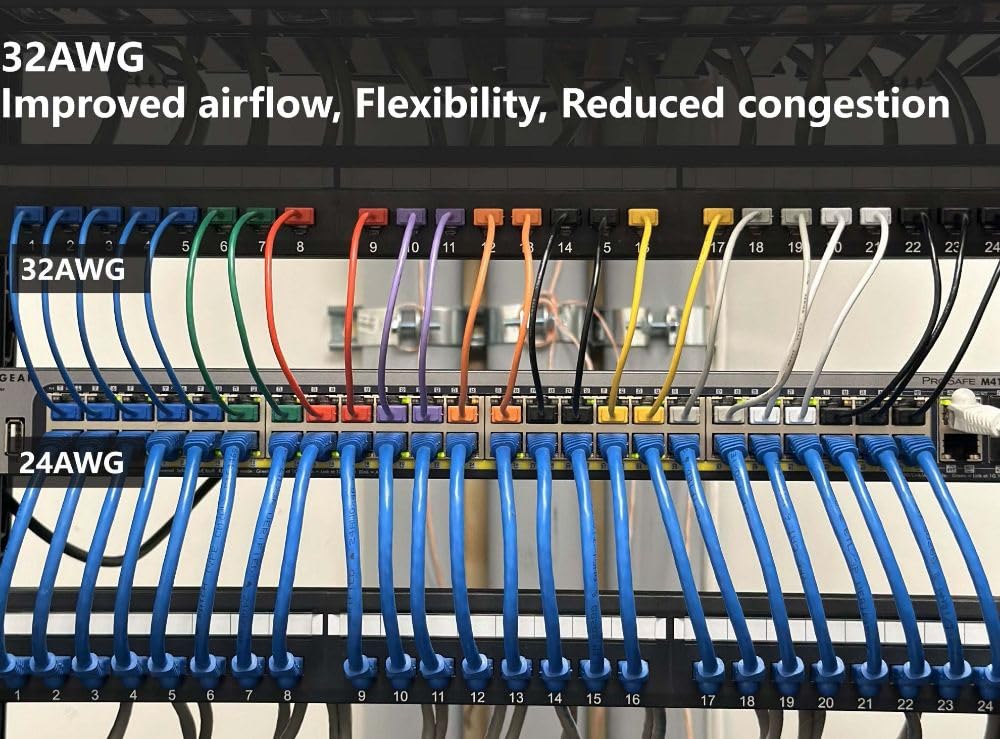 InstallerParts Ethernet Cable CAT6A Super Slim Cable UTP 10 FT (10 Pack) - Green - Professional Series - 10Gigabit/Sec Network/High Speed Internet Cable, 550MHZ, 32AWG