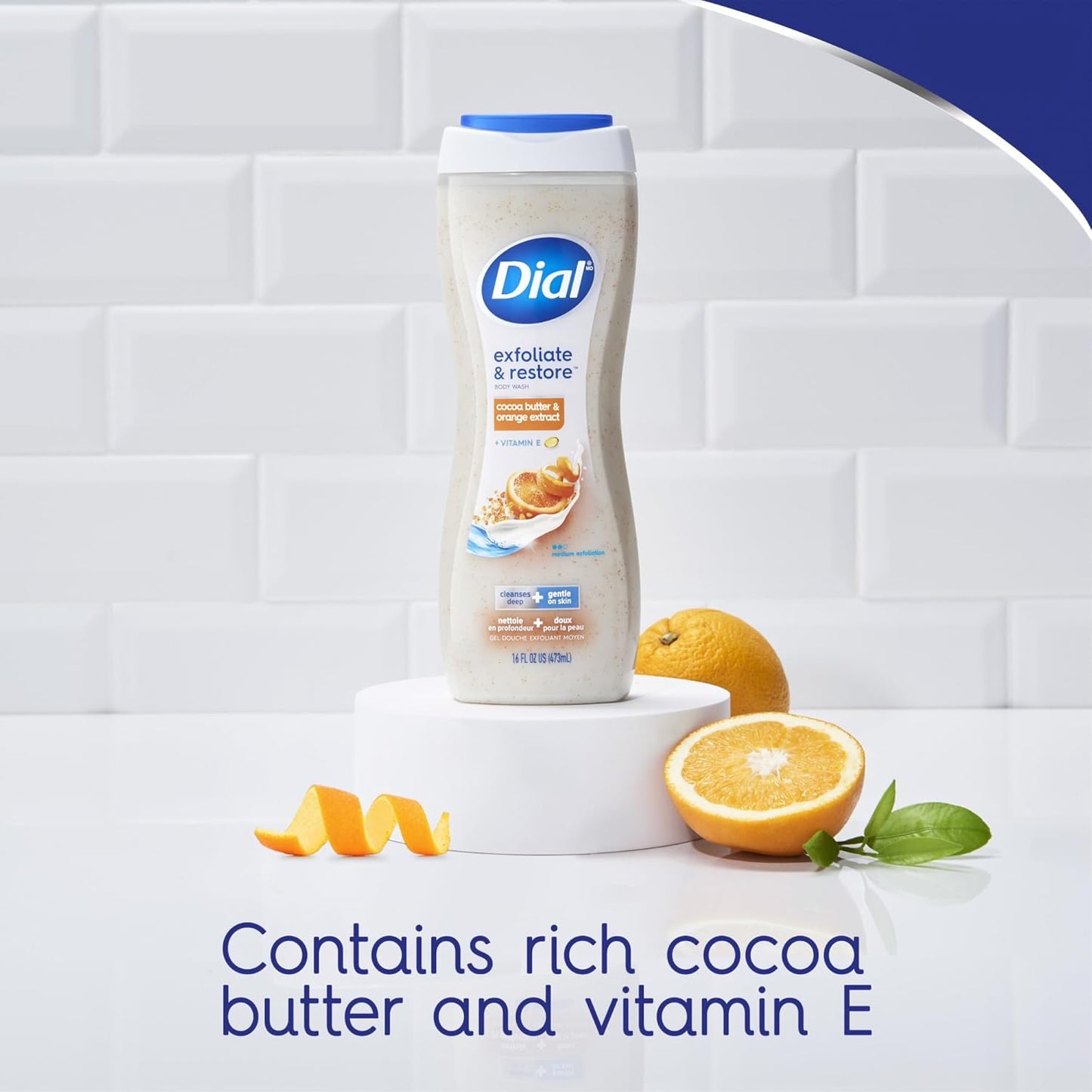 Dial Body Wash, Orange Peel & Cocoa Butter, 16 Fl Oz (Pack of 4)