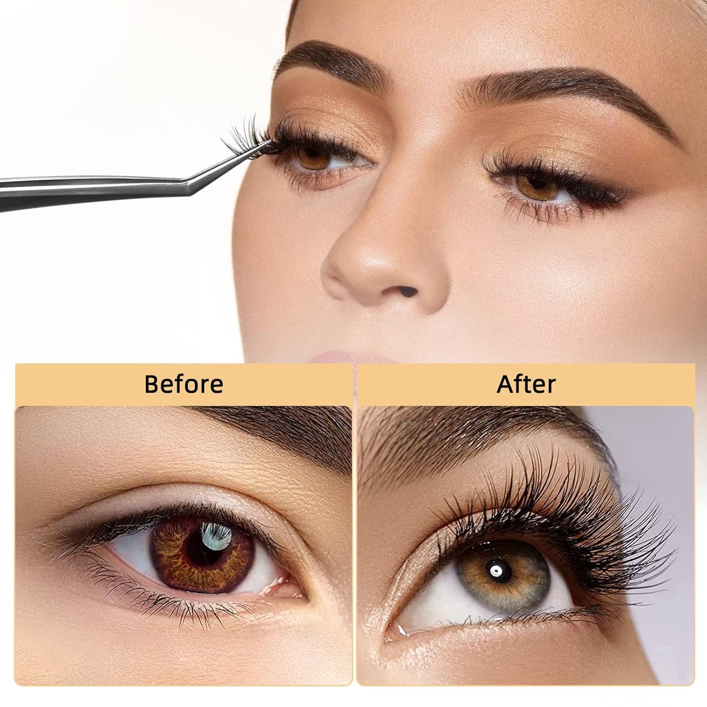 QUEWEL Cluster Lashes 240Pcs Individual Lashes 20D 0.07D Curl 14mm Knot-Free Lash Extensions Clusters Lashes Soft&Natural False Eyelashes Individual DIY Eyelash Extension at Home(20D 0.07D 14)