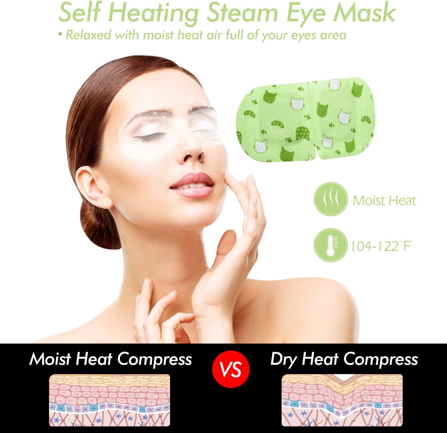 Jekeno Steam Eye Mask, 20 Packs Eye Masks for Dry Eyes Dark Circles and Puffiness, 40-60 Minutes Self Heated Steam Warm Eye Mask, Christmas Spa Gifts for Women