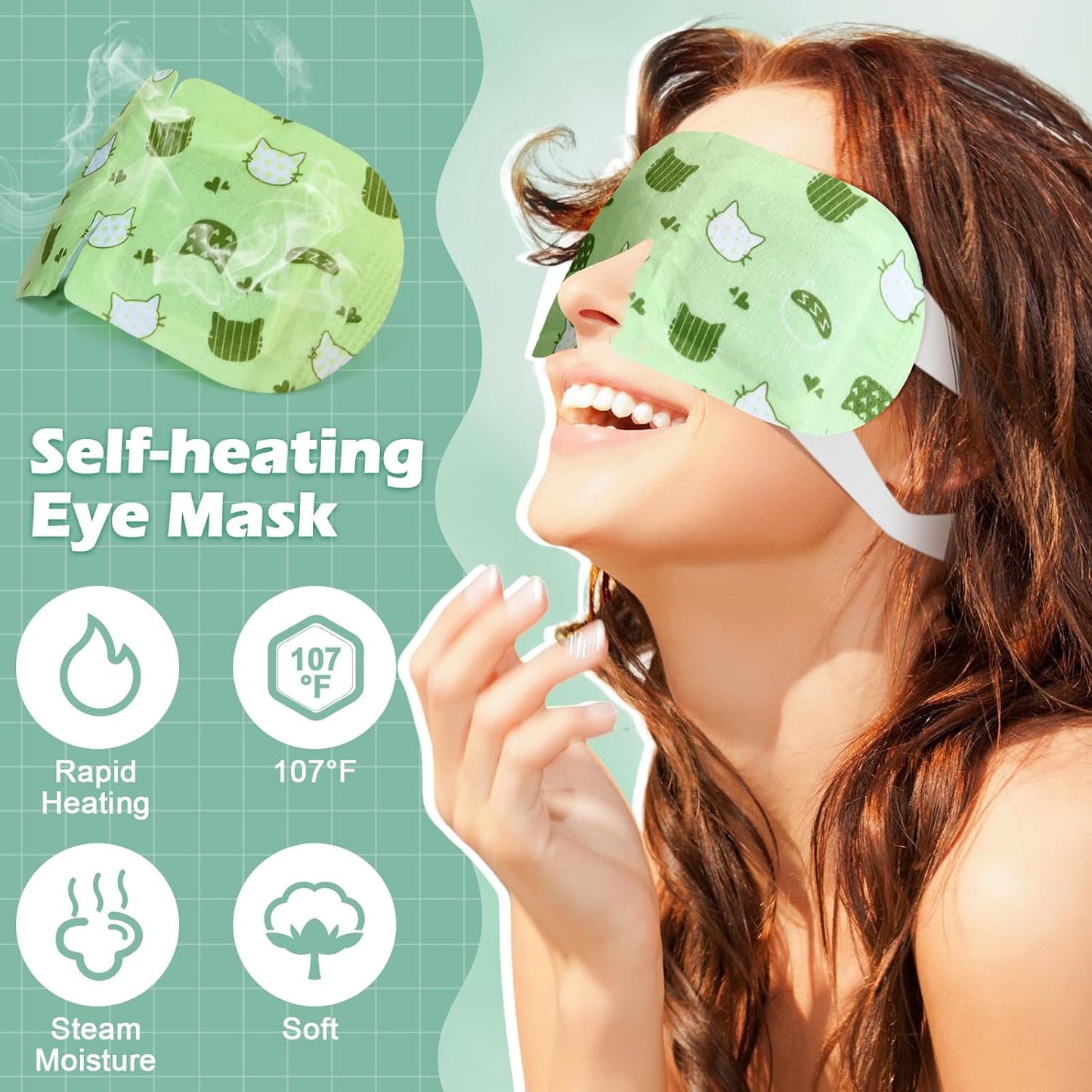 48 Pack Steam Eye Mask Disposable Heated Eye Mask for Dry Eyes Self Heating Eye Mask Warm Eye Compress Lavender Unscented Rose for Eye Fatigue Relief Women Men Travel Sleep Spa Gift