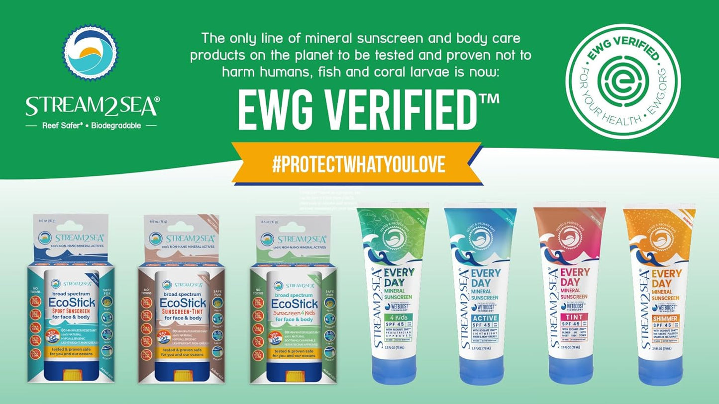 SPF 45 Every Day Kids Mineral Sunscreen | 2.5 Fl Oz Biodegradable, Paraben Free & Reef Safe Sunscreen for Face & Body for Kids | Non-Greasy, Lightweight & Sheer Mineral Protection Against UVA & UVB