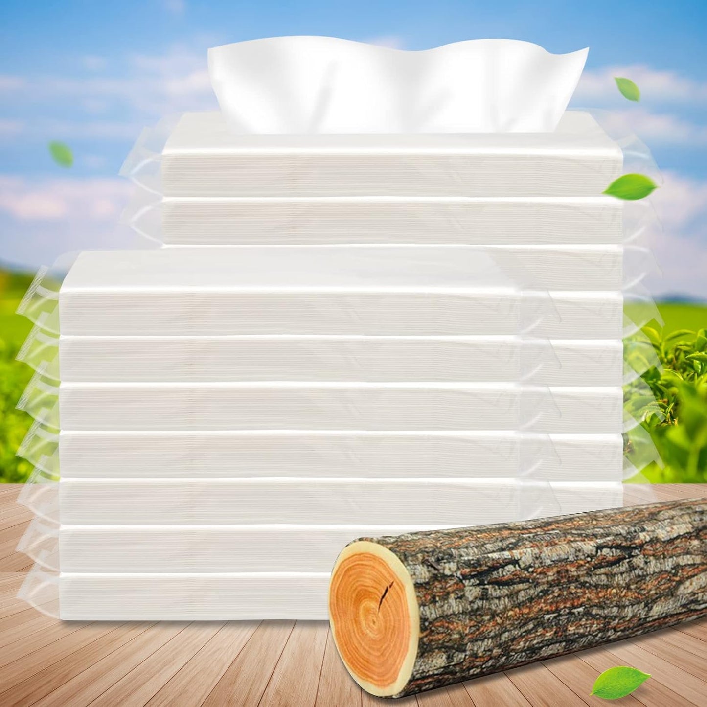 Car Tissue Refill, 12 Packets 600 Sheets, Disposable Soft Facial Tissues, Travel Size Pack for Car Visor Tissue Holder or Purse, 50 Sheets per Pack