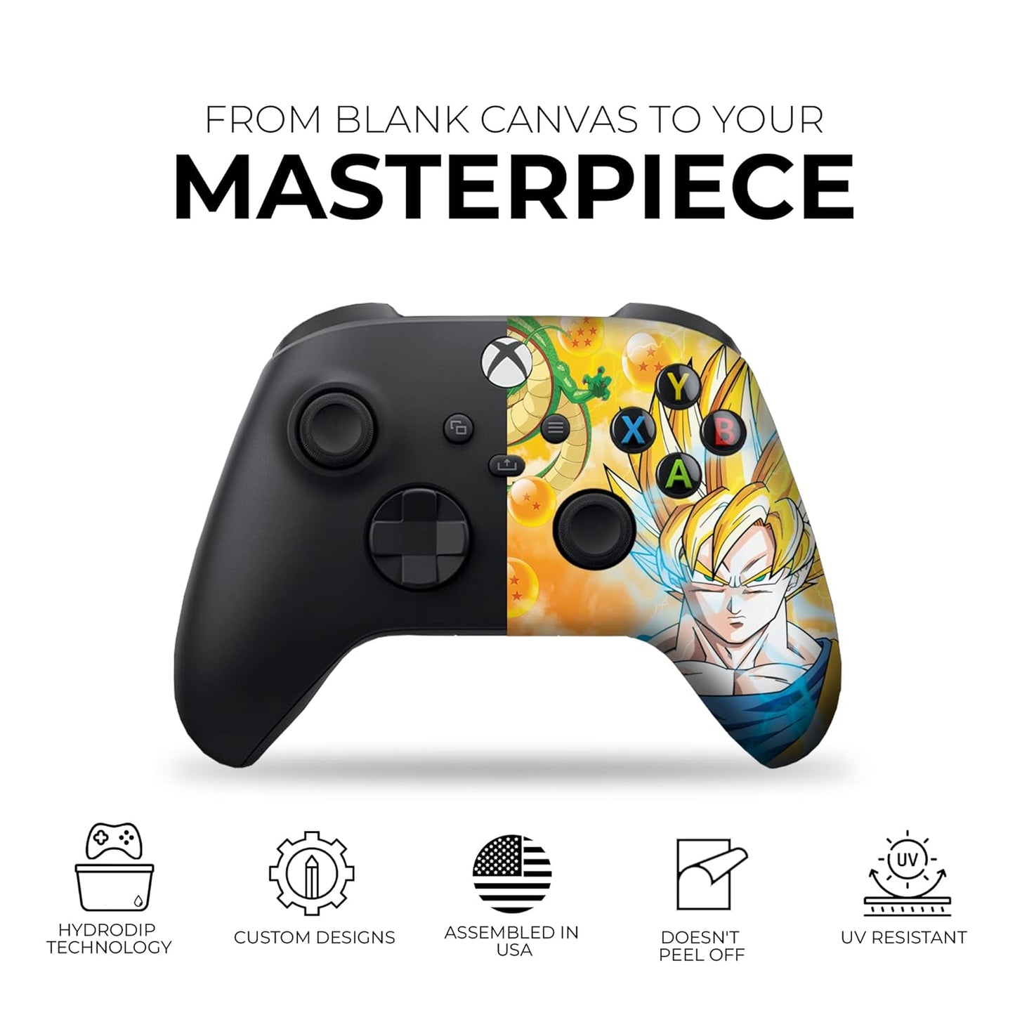 DreamController Go-Ku Custom X-box Controller Wireless compatible with X-box One/Series X/S Proudly Customized in USA with Permanent HYDRO-DIP Printing (NOT JUST A SKIN)
