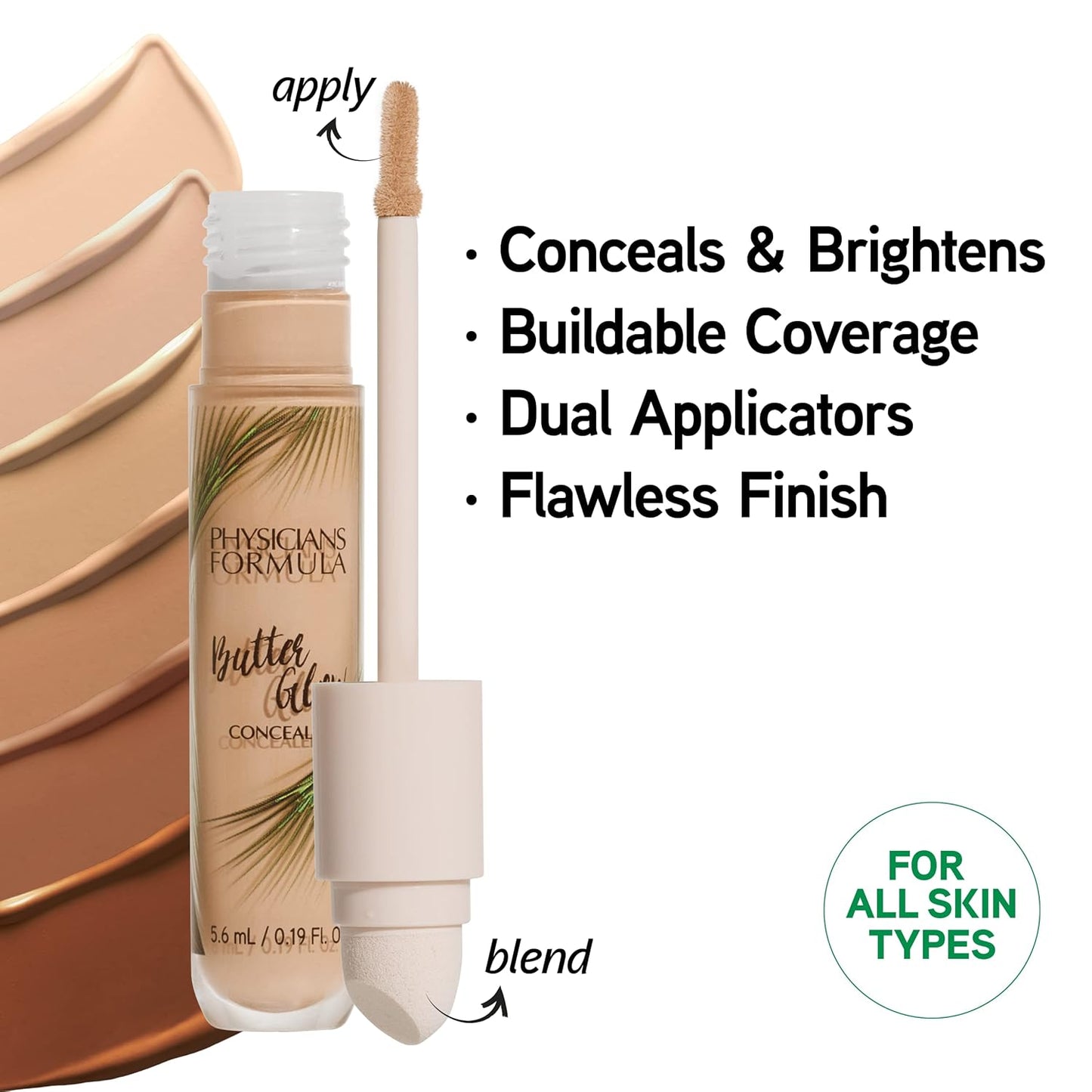 Physicians Formula Mineral Wear Talc-Free Loose Powder Creamy Natural, Dermatologist Tested, Clinically Tested & Butter Glow Concealer Light-to-Medium