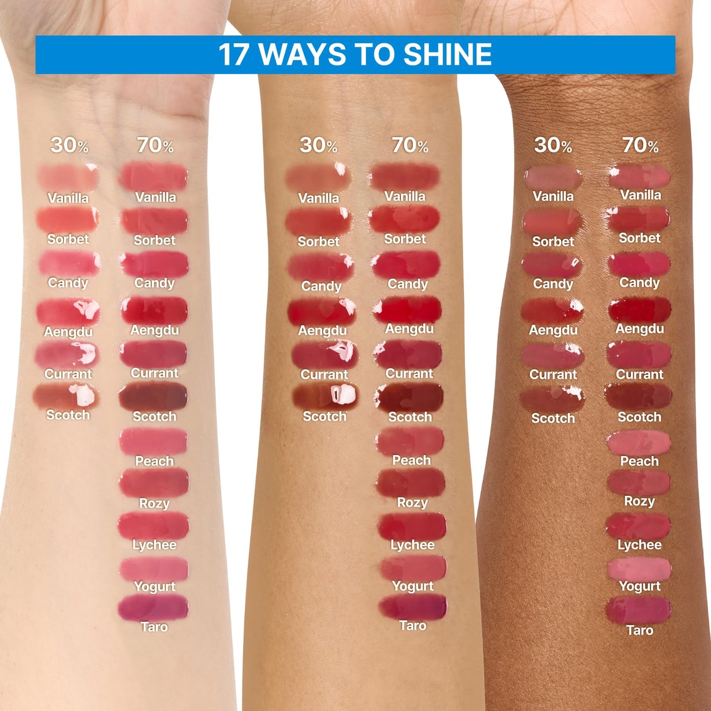3D Voluming Gloss 70% (Rich) | Yogurt 70% | High Shine, Non-Sticky Lip Gloss for Makeup | Long-Lasting, Moisturizing Gel Formula | 30%, 70% Pigment Options | 5.3g