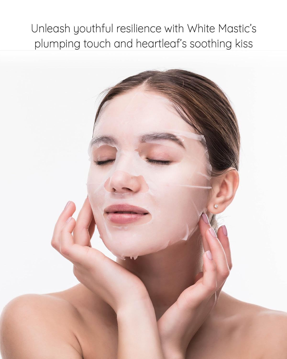 MASTINA White Mastic Face Mask (Heartleaf Calming, 4 pc) Premium Korean Skin Care for Soothing & Deep Moisturization. Sensitive Tired Skin White Mastic Cica Vegan Sheet Masks