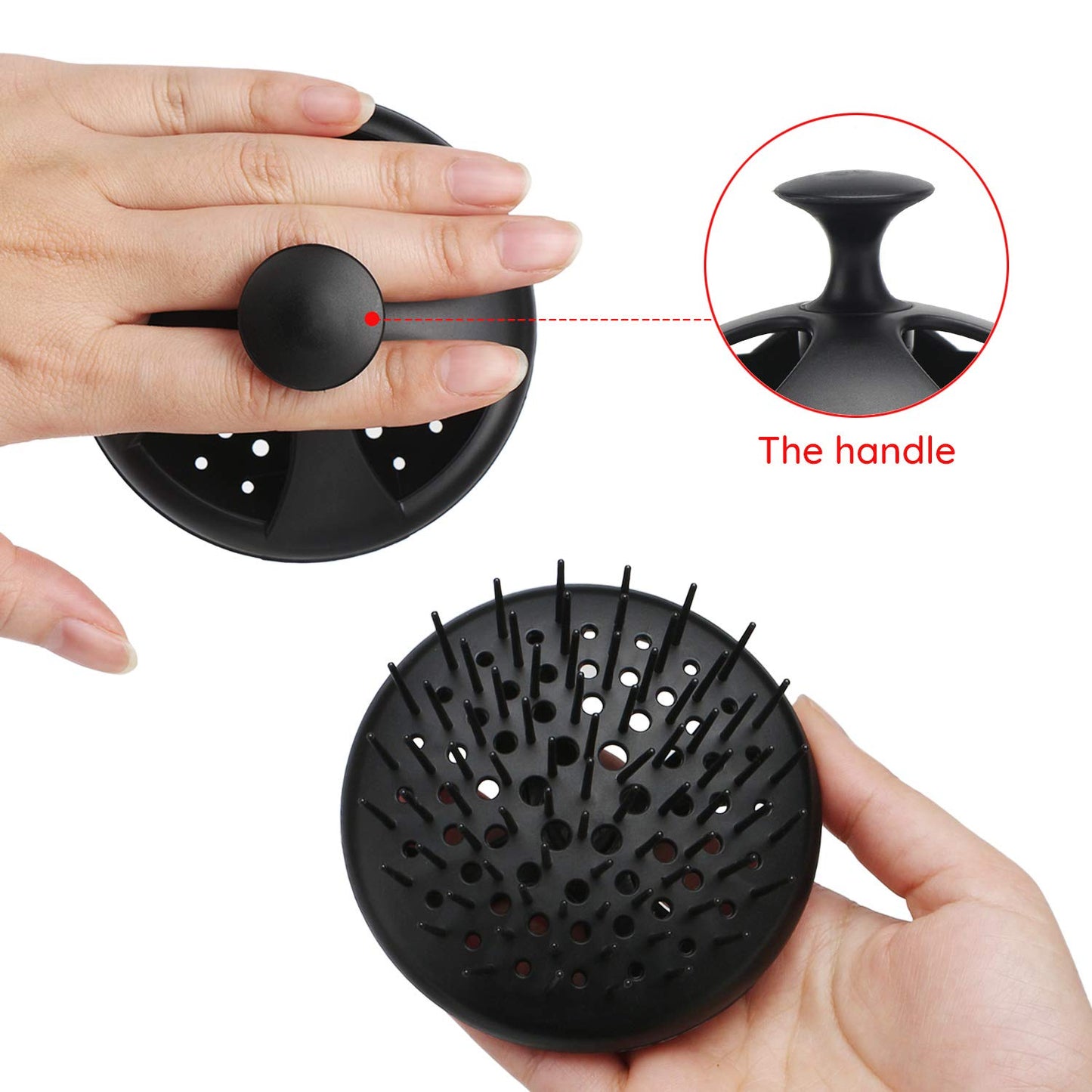 Segbeauty Dandruff Brushes, 2pcs 0.8 inches Long Hard Bristle Scalp Massage Brushes for Thick or Thin 2c to 3b Curly Hair, Shower Comb for Deep Cleaning Beard Pet Grooming Hair Care for Women Men
