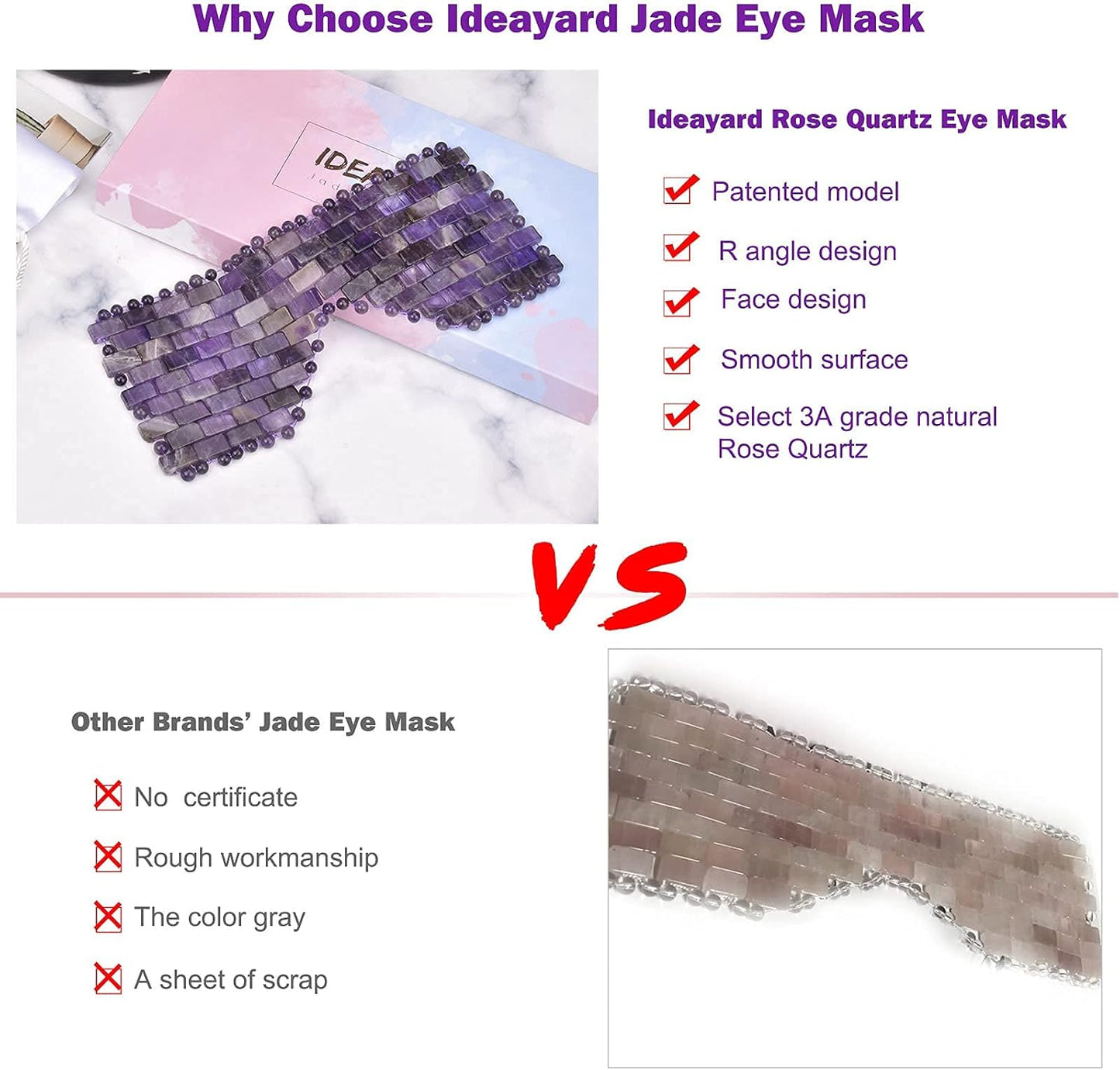 Jade Eye Mask Cooling Sleep Mask 100% All Natural Jade Stone Eye Mask for Hot & Cold Anti Aging Therapy, Headache and Migraine Relief Weighted Eye Mask