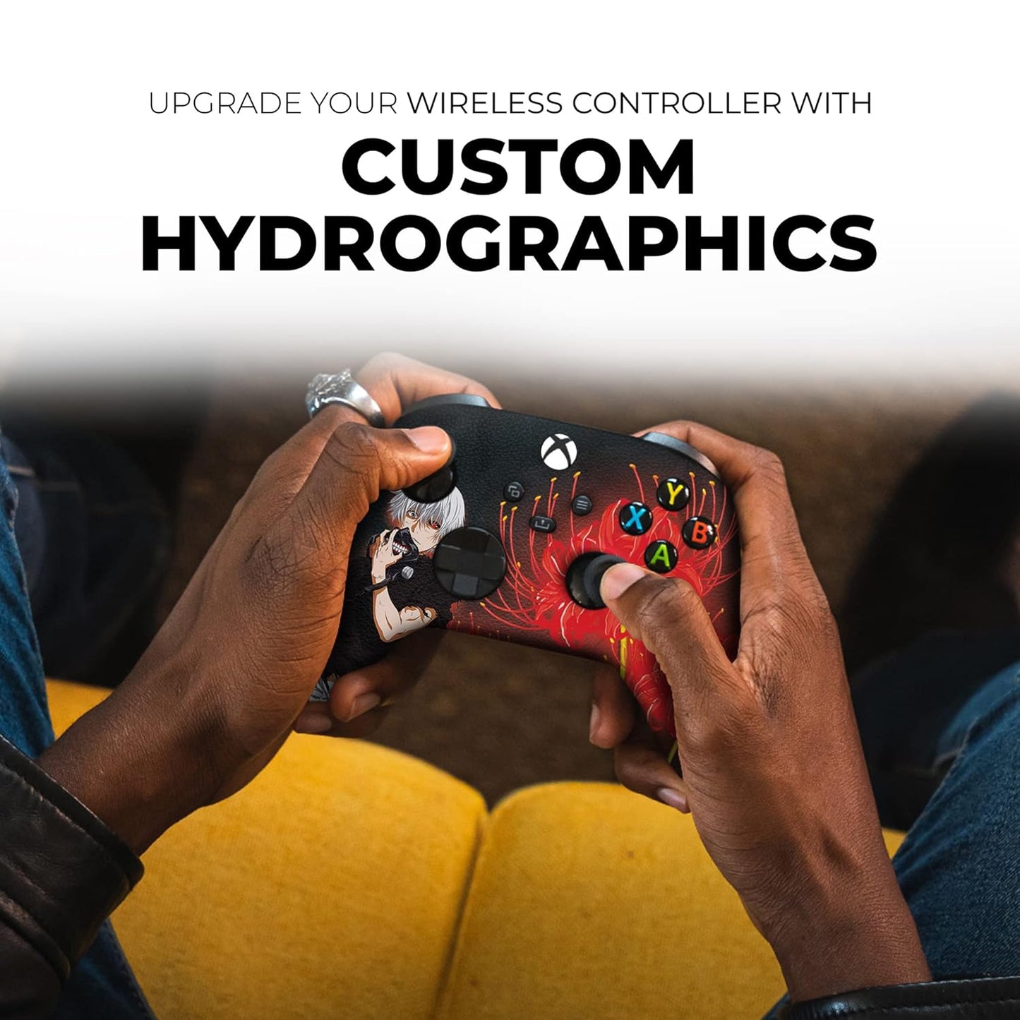 DreamController Tokyyo Ghoul Custom X-box Controller Wireless compatible with X-box One/Series X/S Proudly Customized in USA with Permanent HYDRO-DIP Printing (NOT JUST A SKIN)