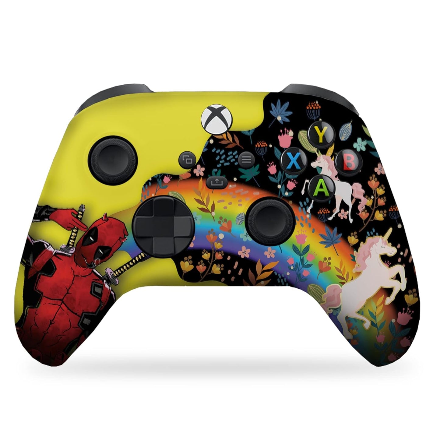 DreamController Deaddpool & Unicorn Custom X-box Controller Wireless compatible with X-box One/Series X/S Proudly Customized in USA with Permanent HYDRO-DIP Printing (NOT JUST A SKIN)