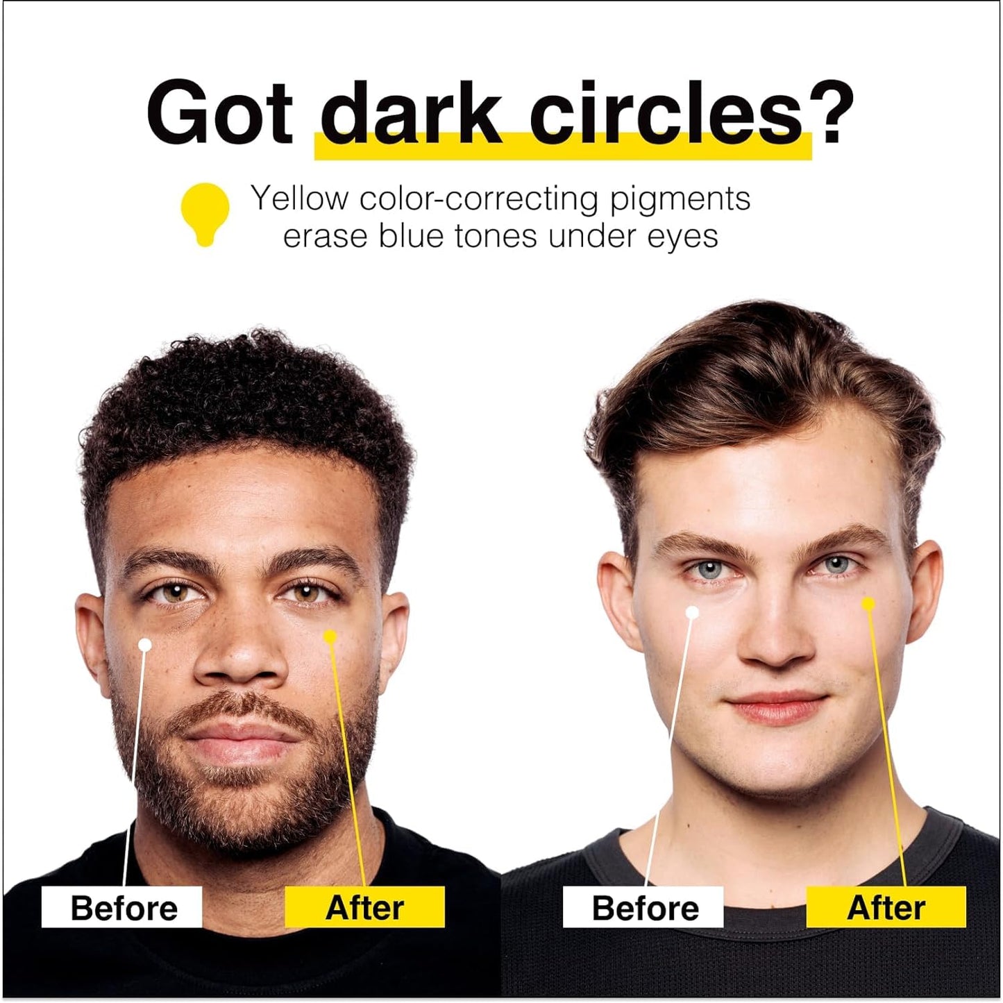 Lumin Instant Dark Circle Corrector for Men (Not A Concealer), Reduce The Look of Dark Circles, Puffiness, Under Eye Men Makeup, Men's Color Correcting Eye Cream, 20mL