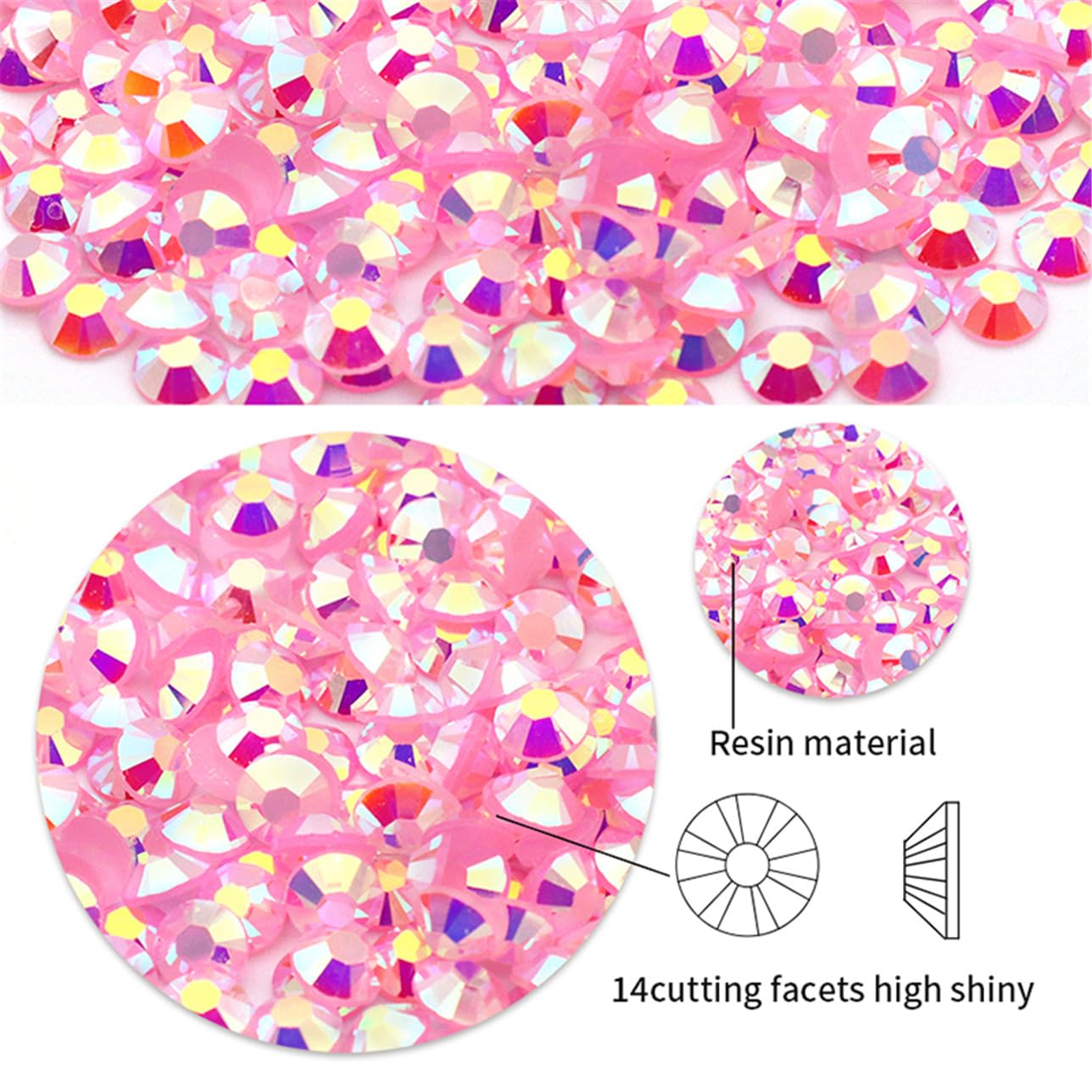 4500 Pcs SS6 2mm AB Flatback Rhinestones for Nails Art Crafts Glitter Round Shine Gems Crystals DIY Clothes Shoes （Dark Purple AB）