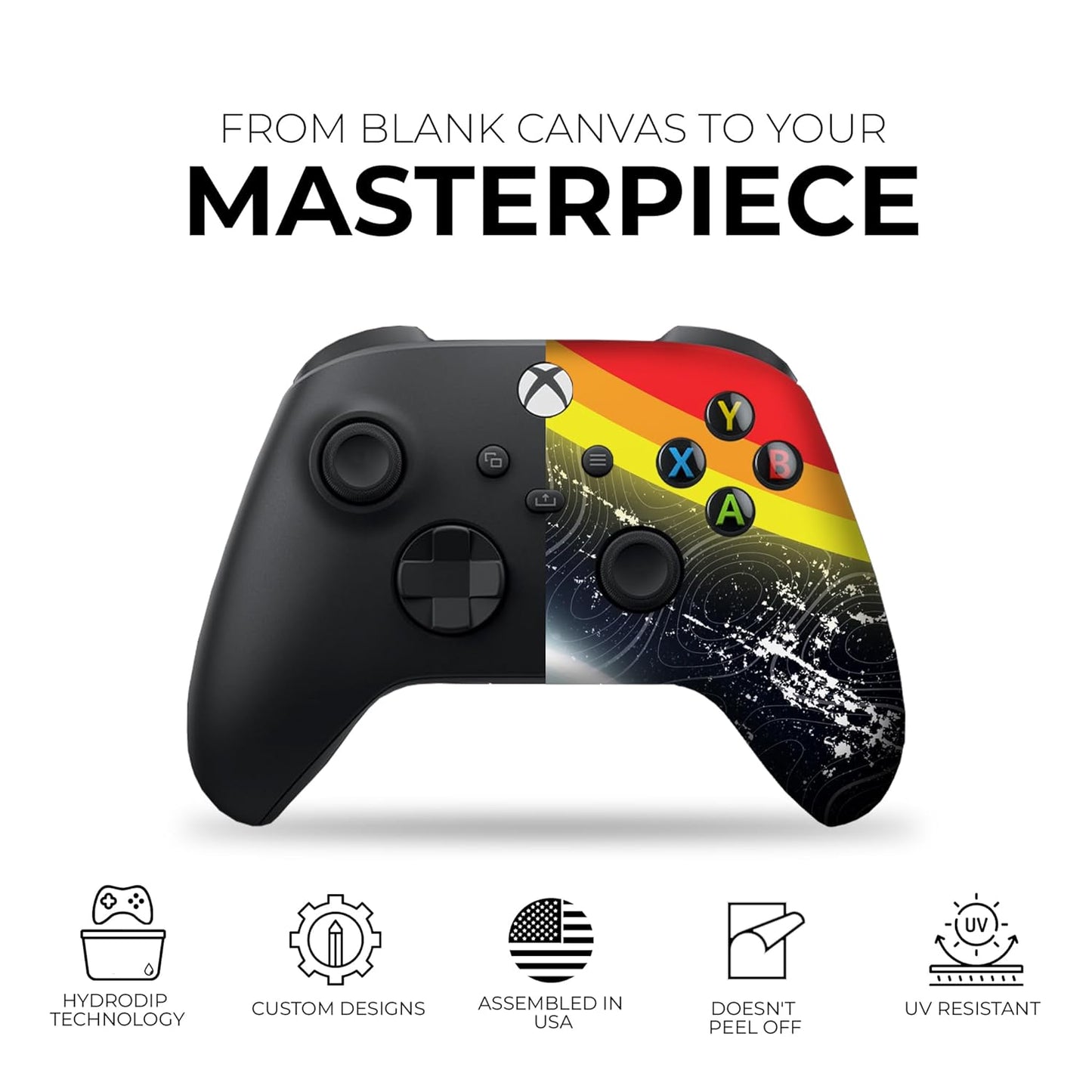 DreamController Cosmic Voyagger Custom X-box Controller Wireless compatible with X-box One/Series X/S Proudly Customized in USA with Permanent HYDRO-DIP Printing (NOT JUST A SKIN)