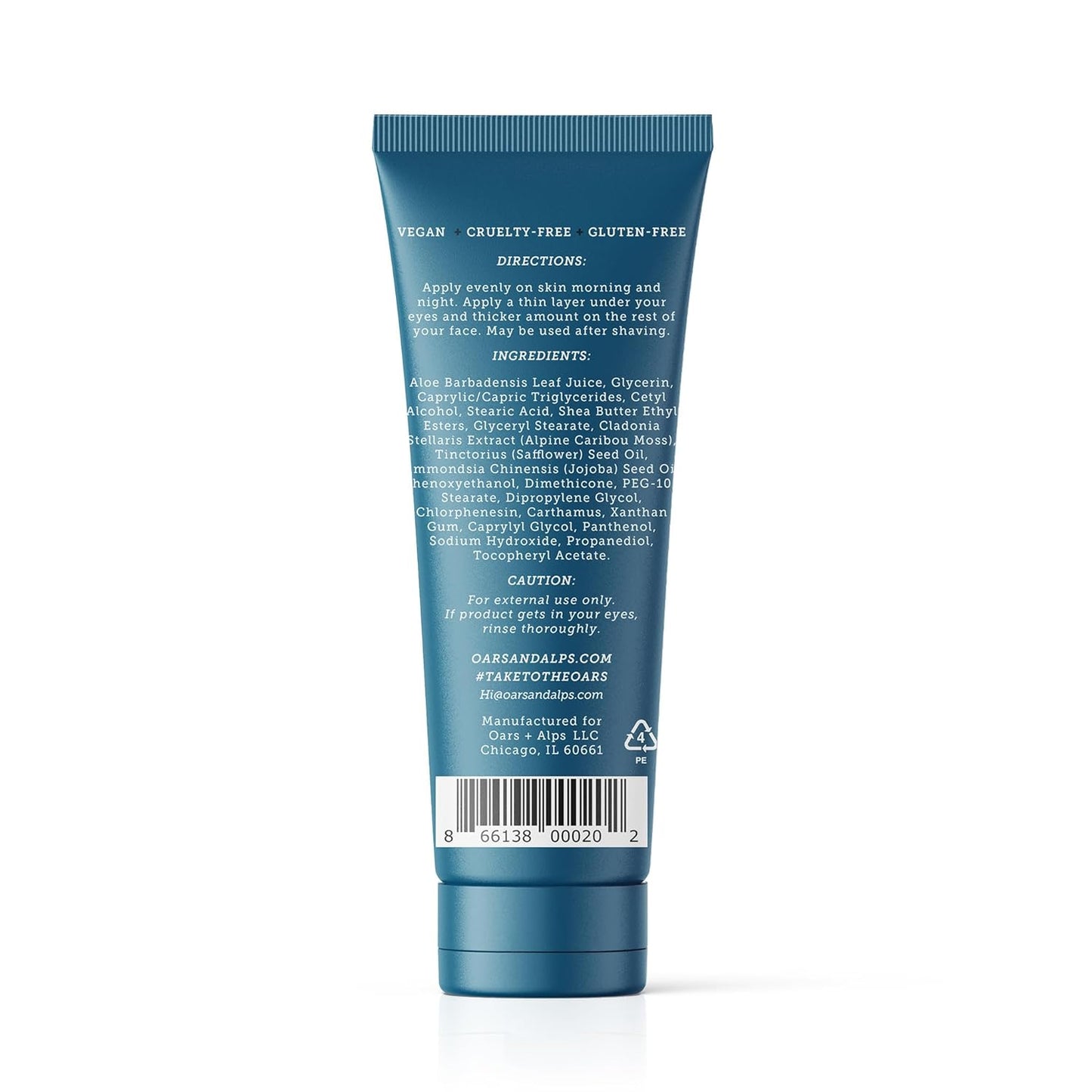 Oars + Alps Face Moisturizer and Eye Cream, Dermatologist Tested Skin Care Infused with Aloe Leaf Juice and Vitamin E, TSA Friendly, 2.5 Fl Oz, 2 Pack