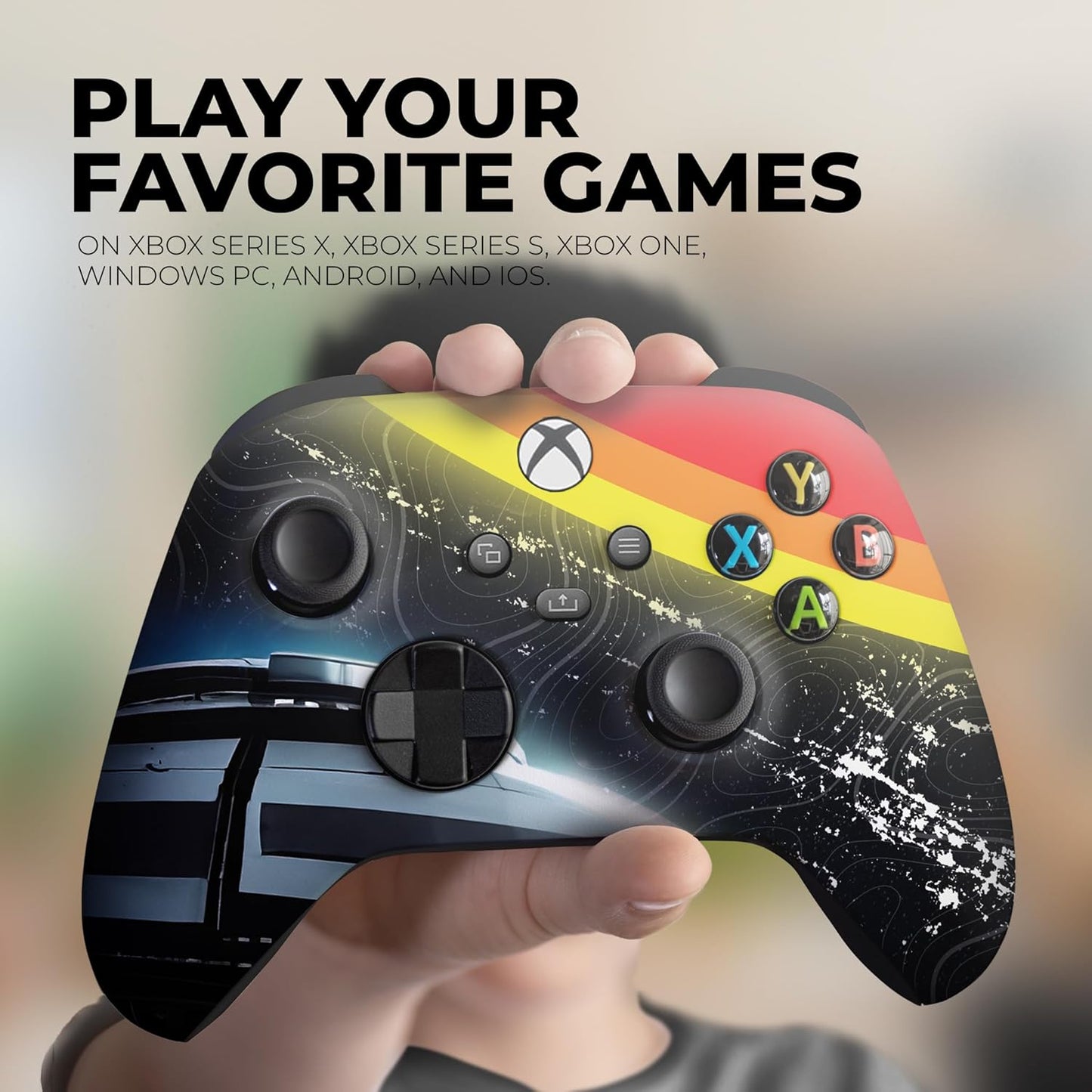 DreamController Cosmic Voyagger Custom X-box Controller Wireless compatible with X-box One/Series X/S Proudly Customized in USA I Permanent HYDRODIP Print(NOT JUST A SKIN)