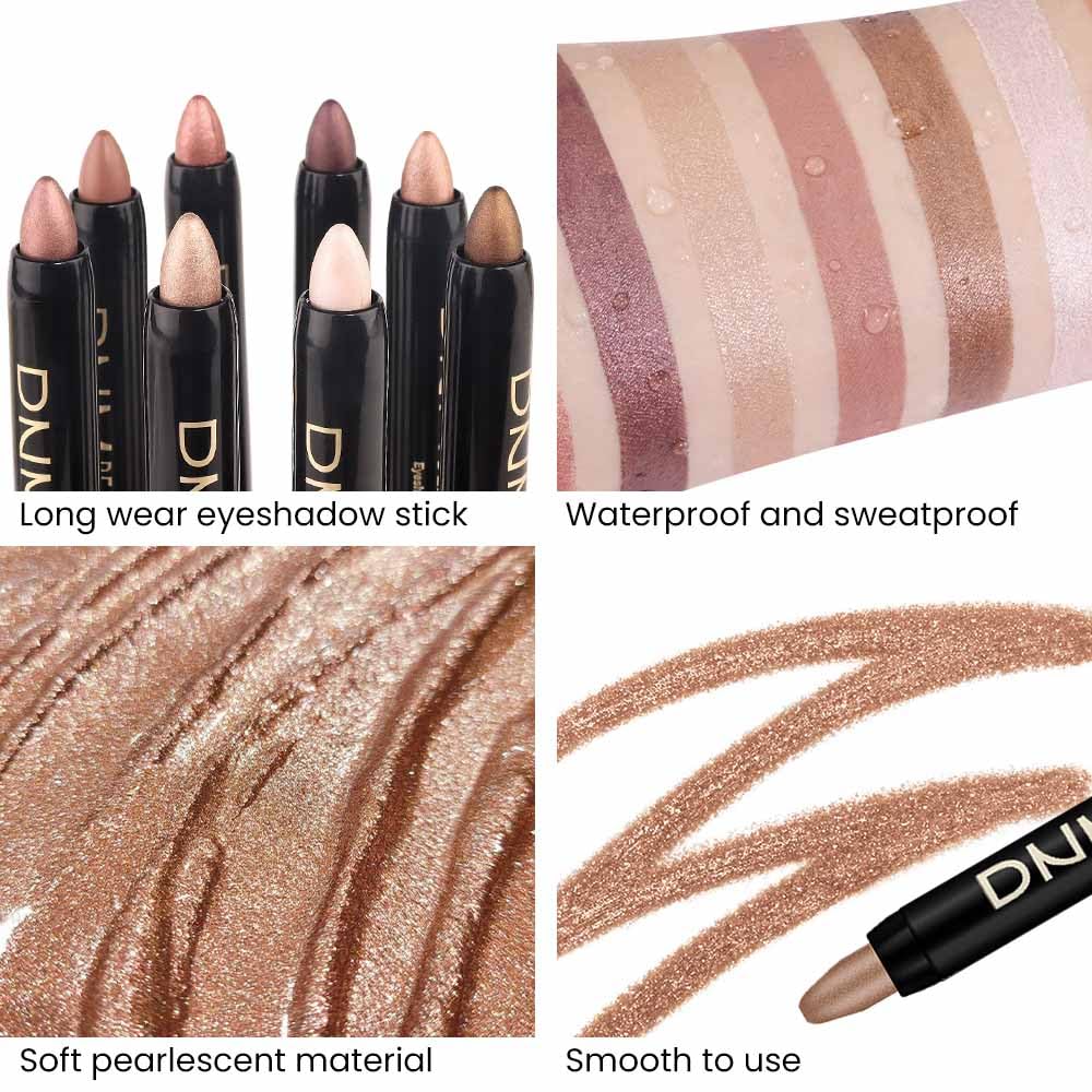 Kaely 8Pcs Cream Eye Shadow Sticks Set, Matte Shimmer Eyeliner Pencil Eyeshadow Palette Makeup, Eye Highlighter Brightener Stick for Older Women Waterproof Pigmented, sombras para ojos 08