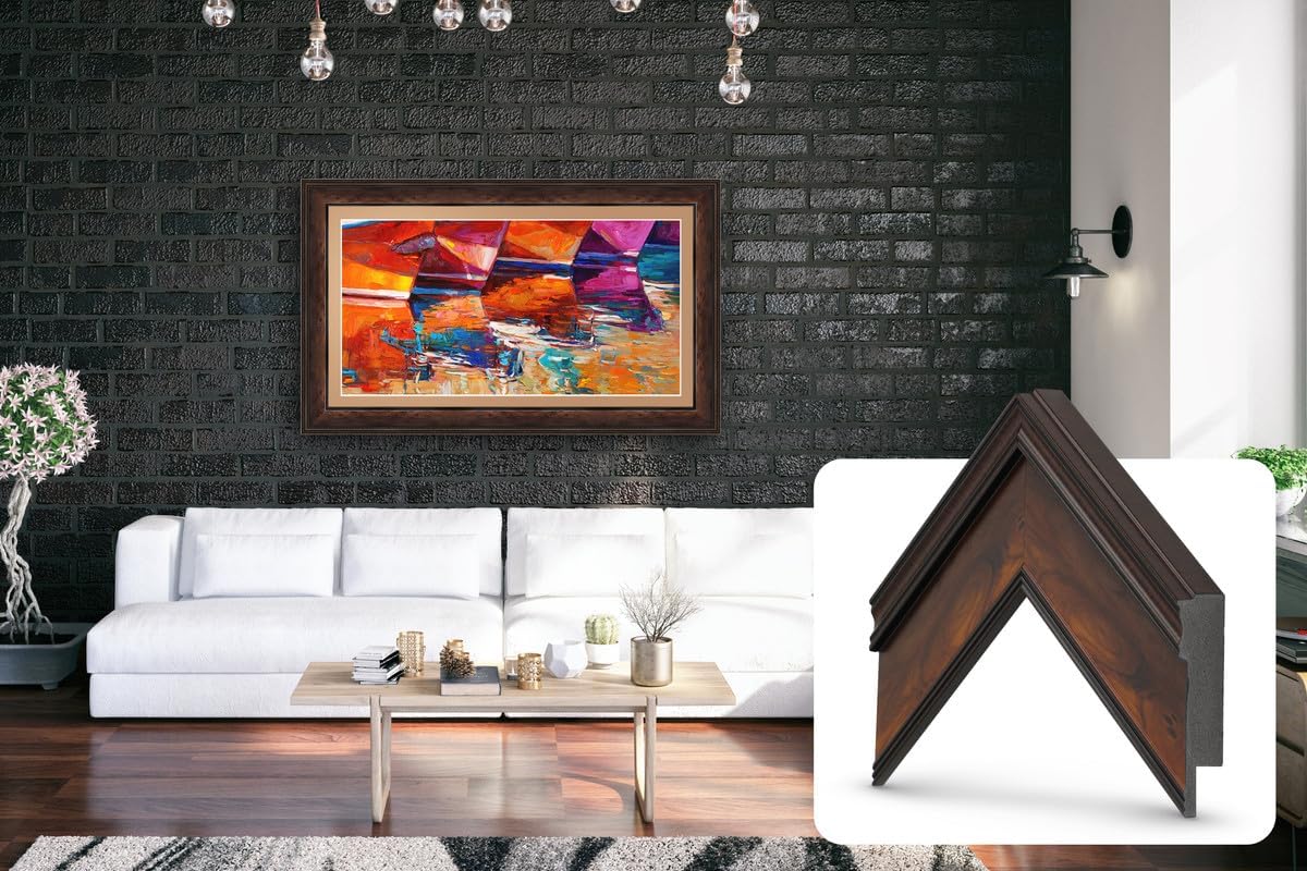 Burlwood 43" Premiere Deco TV Frame - Compatible ONLY with Samsung The Frame TVs (Fits 2021-2025, LS03A, LS03B, LS03C, LS03D, LS03FA)
