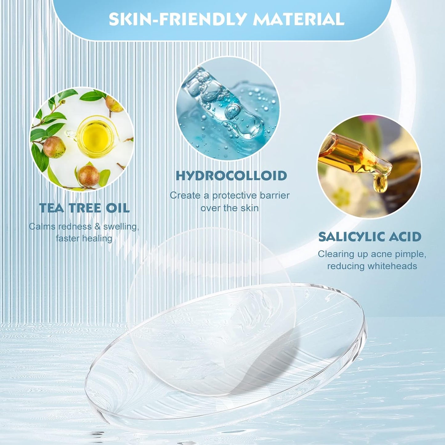 Pimple Patches for Face - 180 Hydrocolloid Acne Pimple Patches Salicylic Acid with Tea Tree Oil for Zit Blemish Spot Covers Invisible Pimple Stickers Not Tested on Animals