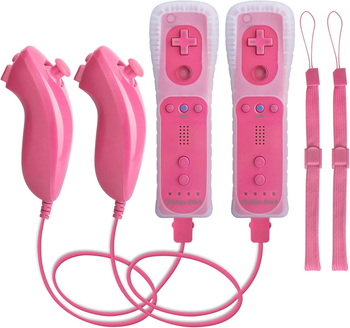 Motion Plus Wii Controllers 2Packs with Nunchucks, Wii Remote Controllers Compatible for wii and Wii U with Built in Motion Plus