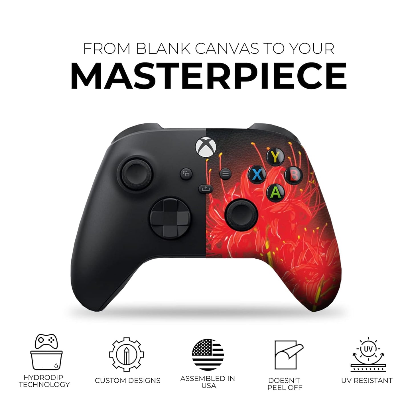 DreamController Tokyyo Ghoul Custom X-box Controller Wireless compatible with X-box One/Series X/S Proudly Customized in USA with Permanent HYDRO-DIP Printing(NOT JUST A SKIN) (MODDED)