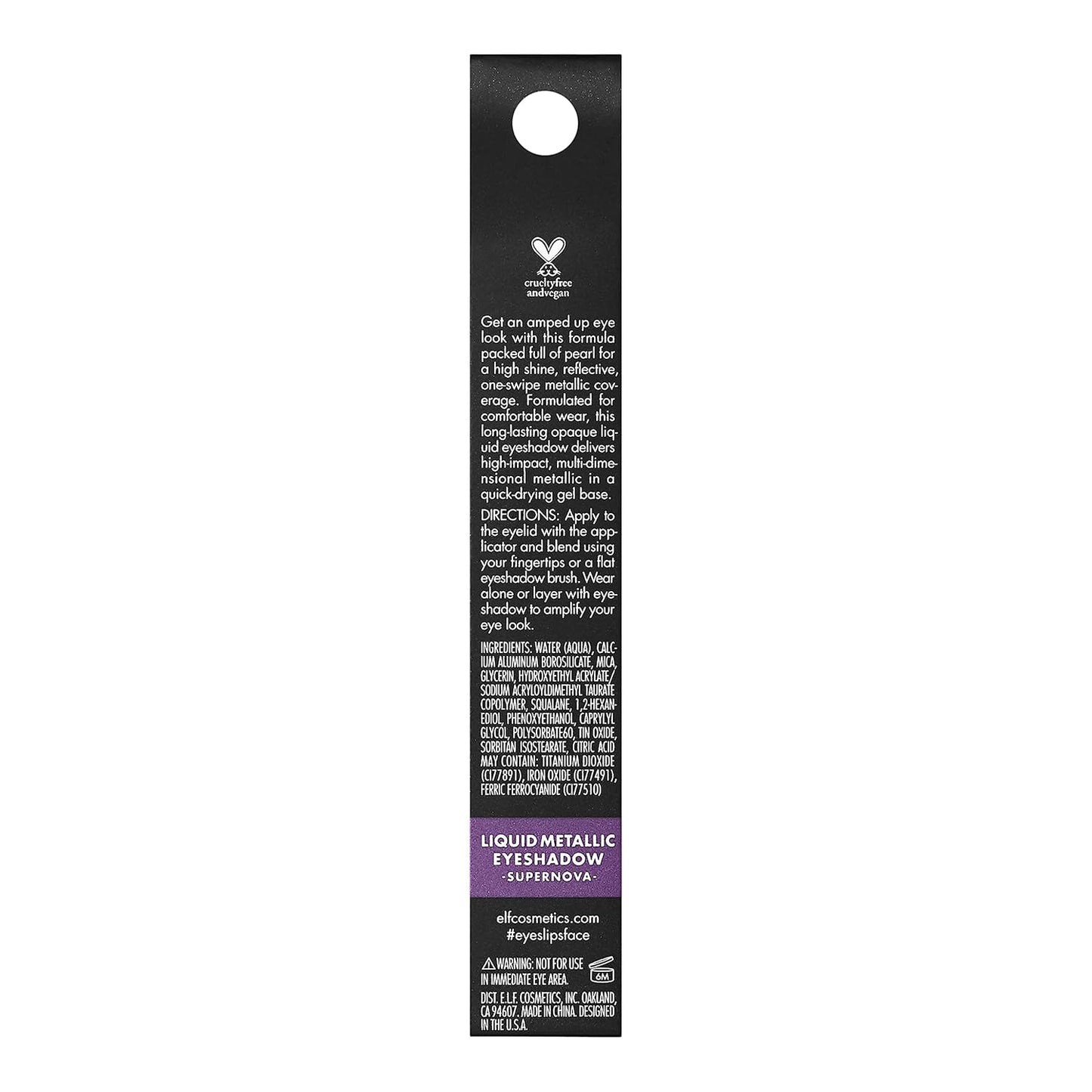 e.l.f. Liquid Metallic Eyeshadow, Gel Formula, High-Impact Multi-Dimensional Finish, One-Swipe Coverage, Supernova, 0.1 Fl Oz (3mL)