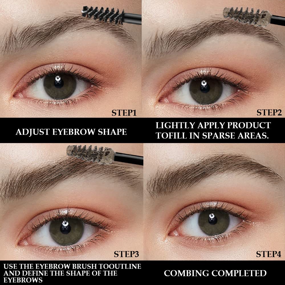 Tinted Thickening Brow Mascara,Brow Fast Sculpt,Waterproof, Transfer-proof, Brush to Fill in Eyebrows and Cover Gray Hairs - Cruelty Free - Light Medium Brown (2pcs 02 Cool Blonde)