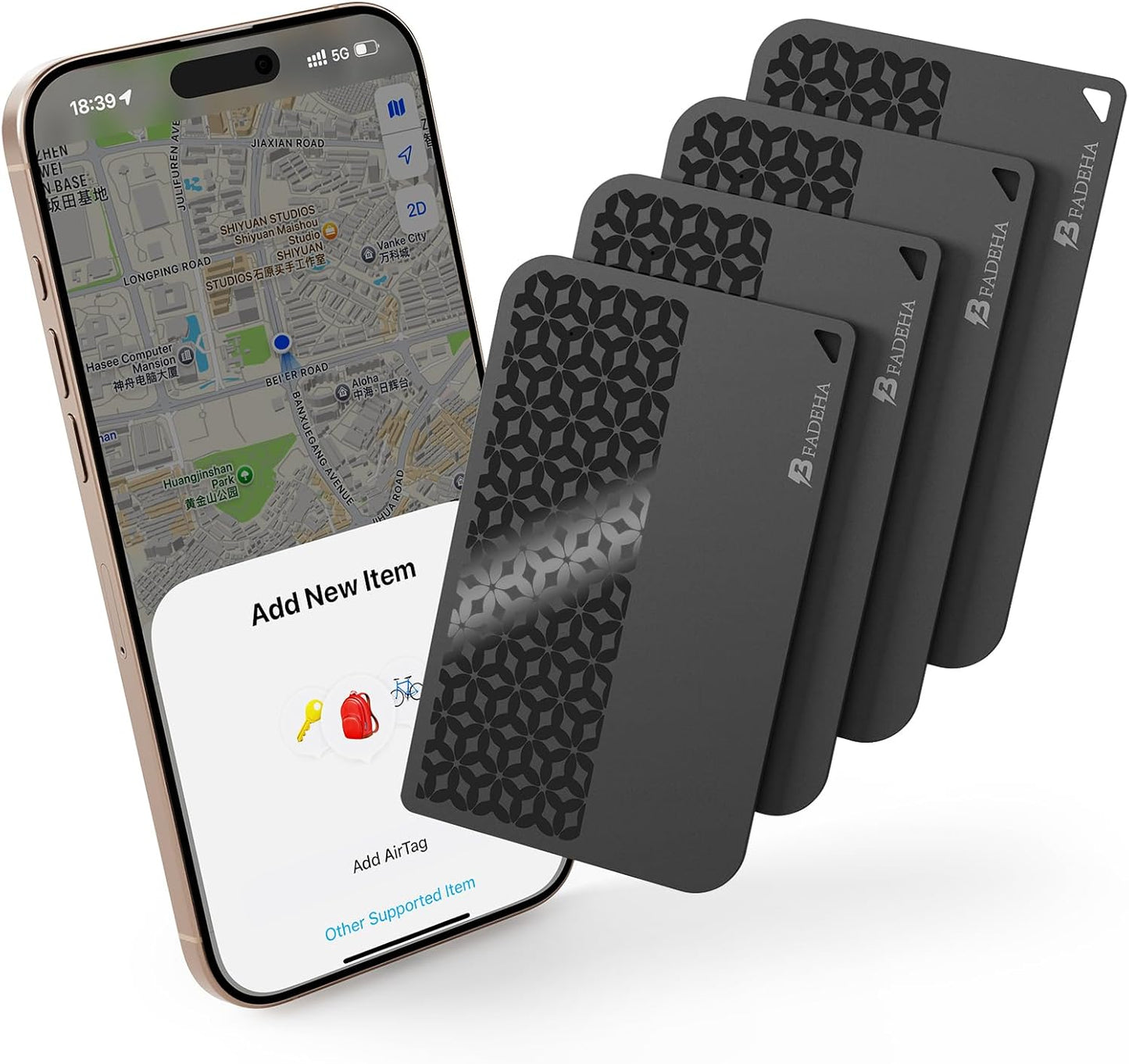 2025 [Apple MFi Certified] (iOS Only) Bluetooth Tracker Smart Card for Apple Find My iPhone Wallet GPS Tracker, 5-10 Years Staying Power, Keys Finder and Item Locator for Keys, Bags, Passport