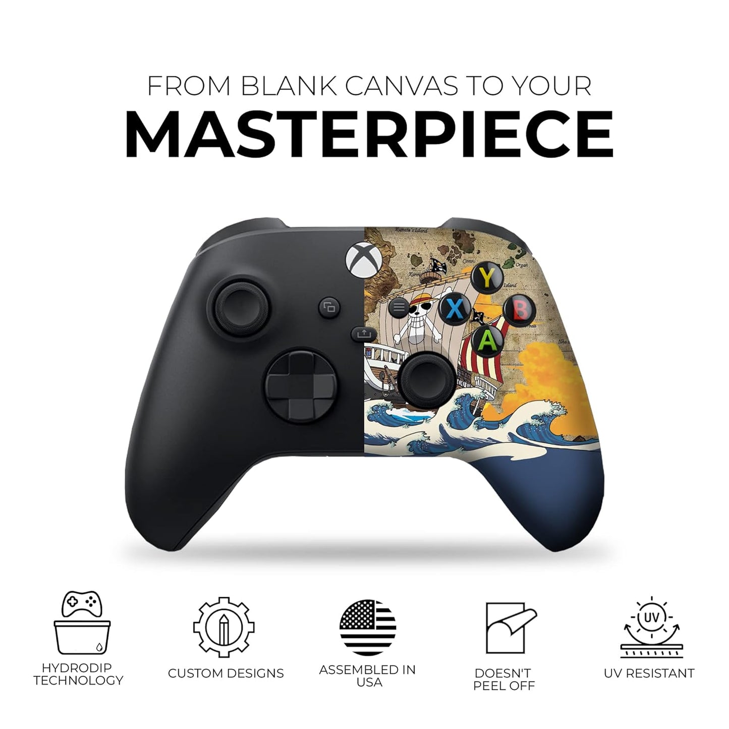DreamController One Peice Custom X-box Controller Wireless compatible with X-box One/Series X/S Proudly Customized in USA with Permanent HYDRO-DIP Printing (NOT JUST A SKIN)