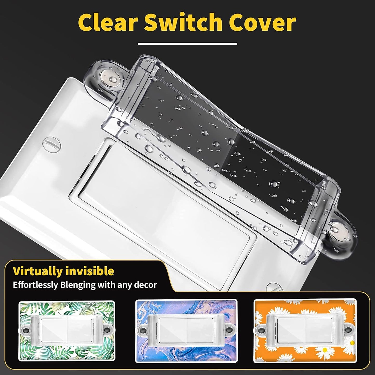 Light Switch Guard Cover- PSZEZNZ Light Switch Outlet Covers for Flat Modern Wall Switches-Child Safety Protection(Clear,2 Piece)