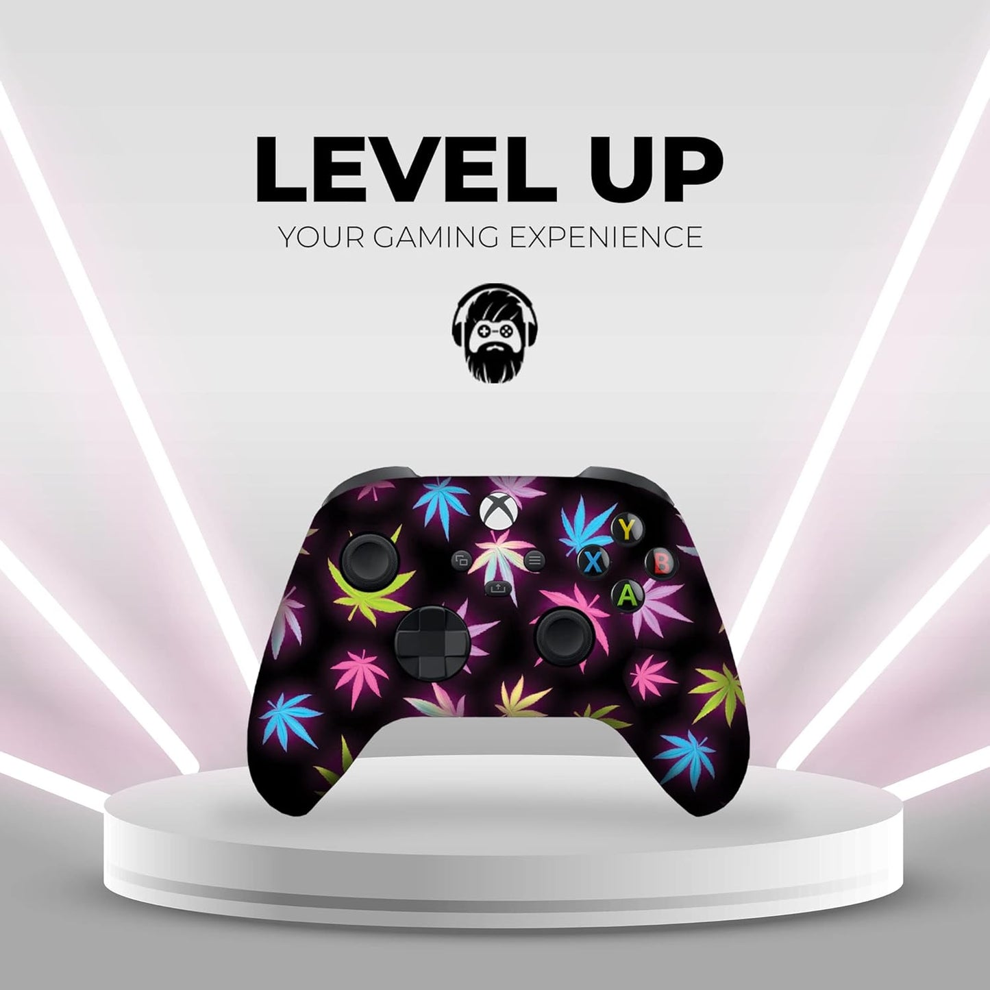 DreamController Neon Weed Custom X-box Controller Wireless compatible with X-box One/Series X/S Proudly Customized in USA with Permanent HYDRO-DIP Printing (NOT JUST A SKIN)
