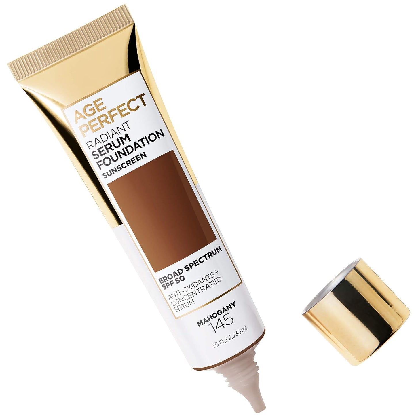 L'Oreal Paris Age Perfect Radiant Serum Foundation with SPF 50, Mahogany, 1 Ounce