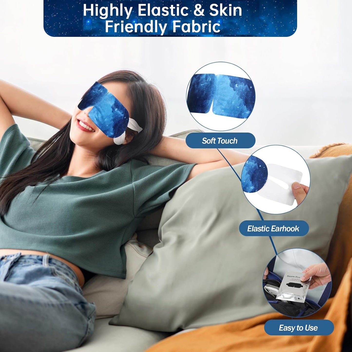 20 Packs Steam Eye Masks for Dry Eyes,Unscented Self Heating Eye Masks Soothing Tired Eyes, Disposable Sleep Masks Help Falling Asleep, Warm Compresses Relieve Dry Eyes and Relax Tired Eyes