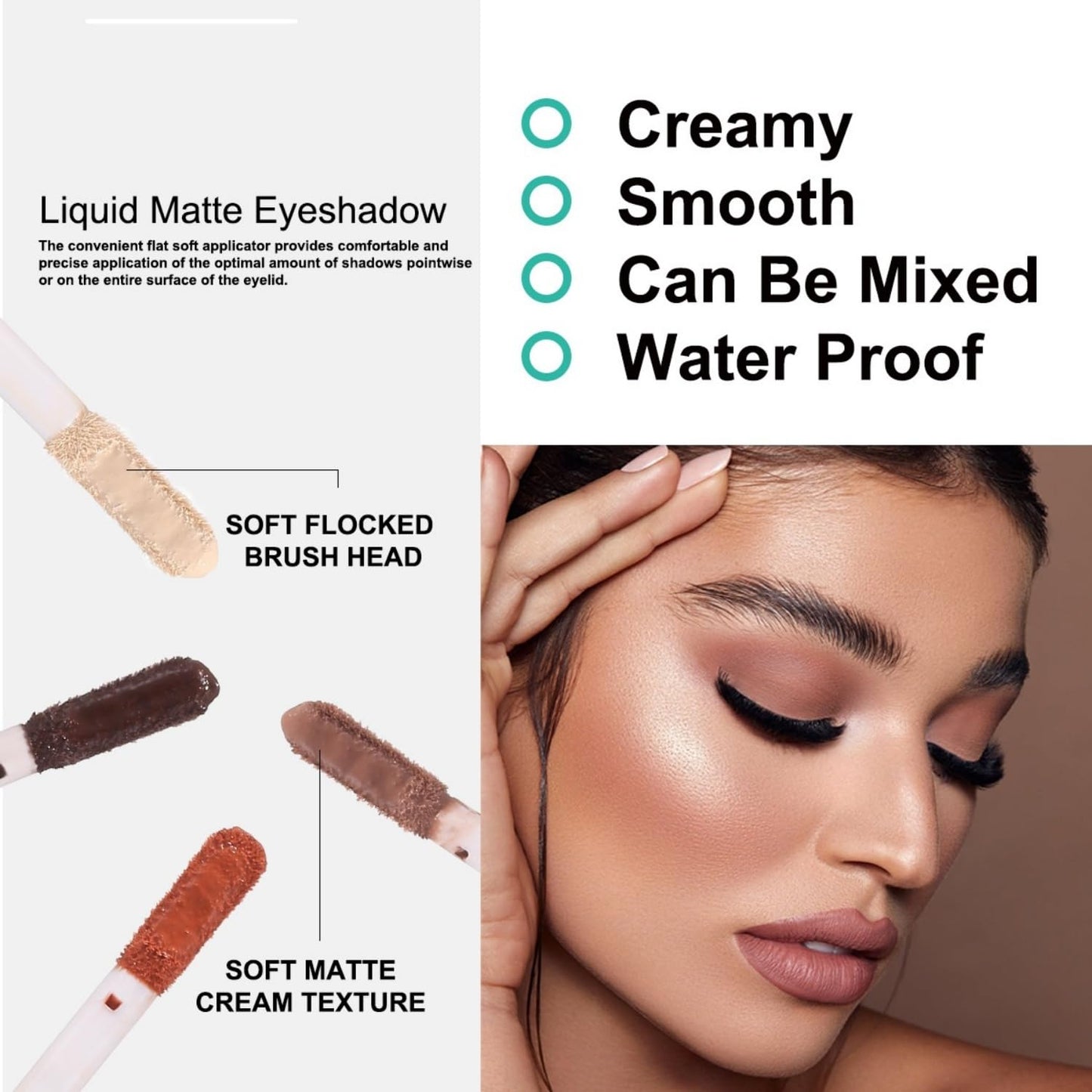 MAEPEOR Matte Liquid Eyeshadow 10 Colors Naked Smooth Creamy Eyeshadow Long Lasting and Waterproof Lightweight Cream Eye Shadow (P03 Oak)