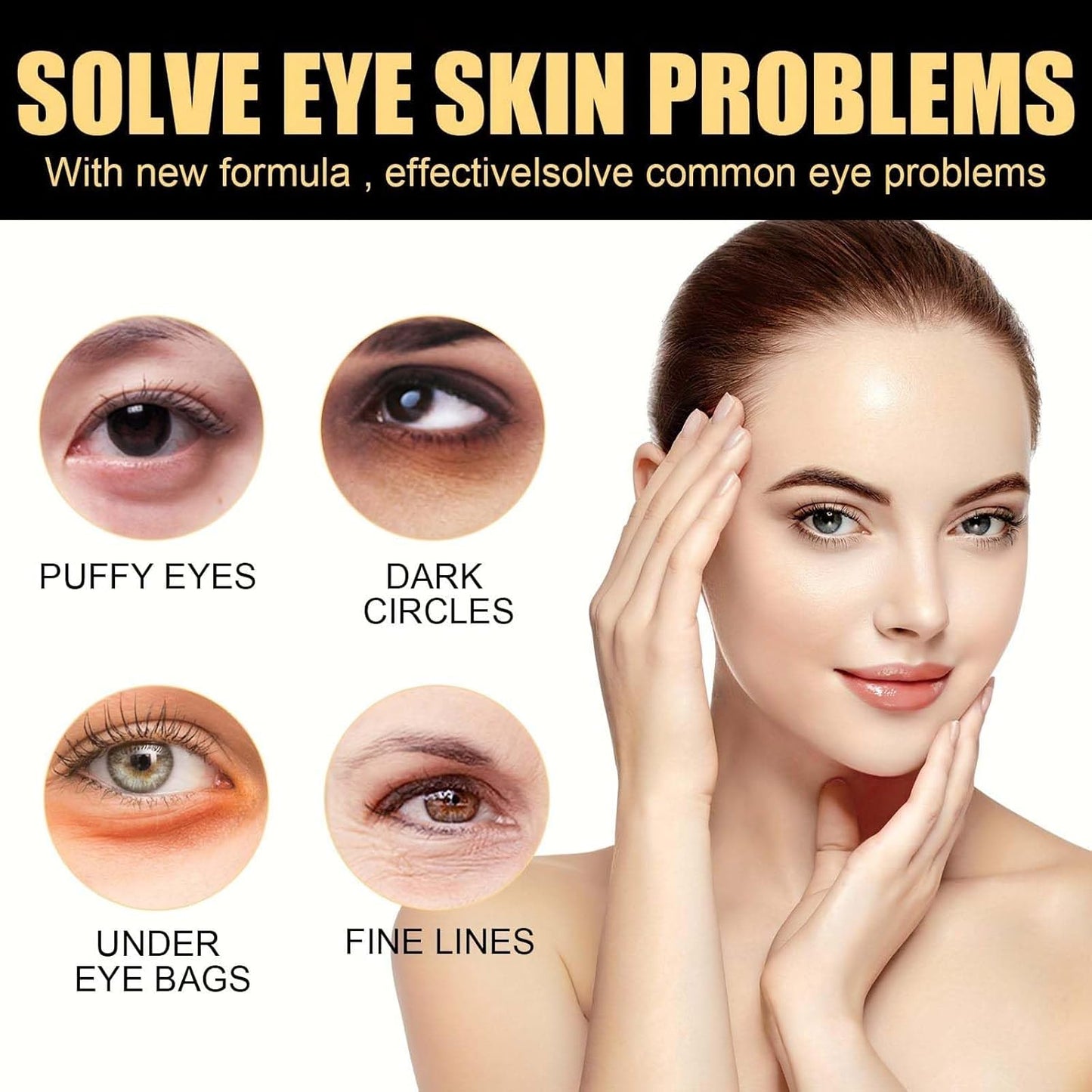 Magic Eye Cream for Dark Circles Puffiness Wrinkles Fine Lines and Bags Under Eyes, Quick Results Vitamin C Skin Renewing Anti Aging Eye Cream for Men Women All Skin Types (0.8 Oz)