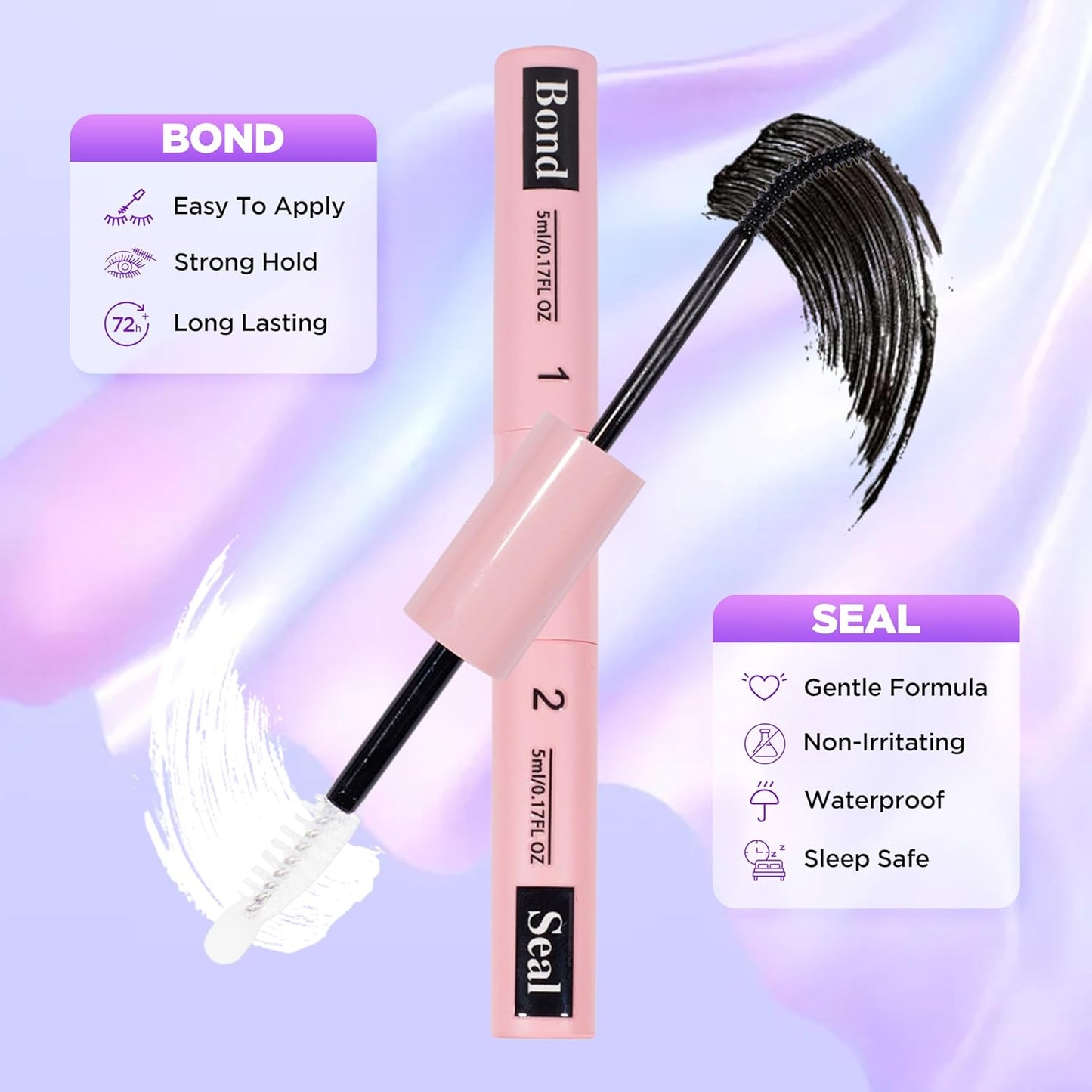 Lash Extension Kit DIY Lash Clusters Kit Eyelash Extensions Individual Lashes Extensions with (BondSeal,Tweezers,Remover,140Pcs,Frosting,8-16mm)