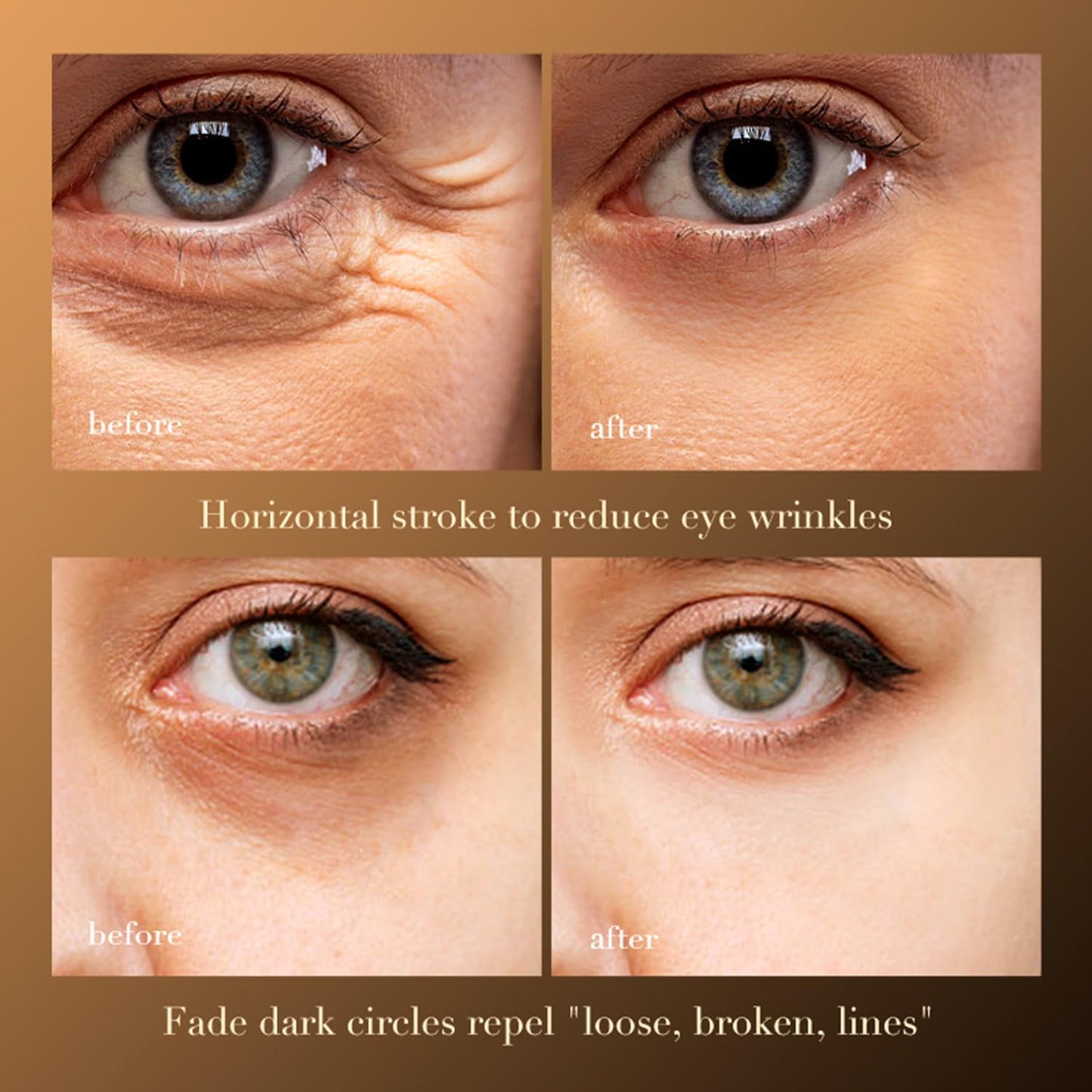 Retinol Caffeine Eye Cream for Dark Circles and Puffiness - Under Eye Serum Treatment to Reduce Wrinkles, Fine Lines, and Eye Bags, Hydrate Eye Area 2 Pack