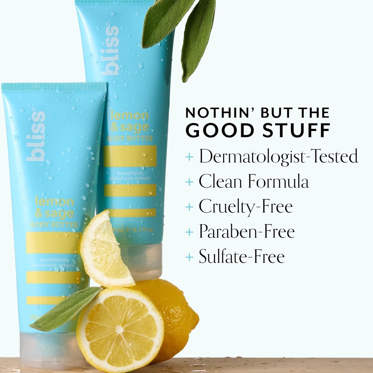 Bliss Lemon and Sage Body Butter - Iconic Scent with Shea Butter and Coconut Oil for Long-Lasting Maximum Moisture - Body Lotion for Smooth, Soft Skin - Vegan and Cruelty-Free - 6.7 Fl Oz