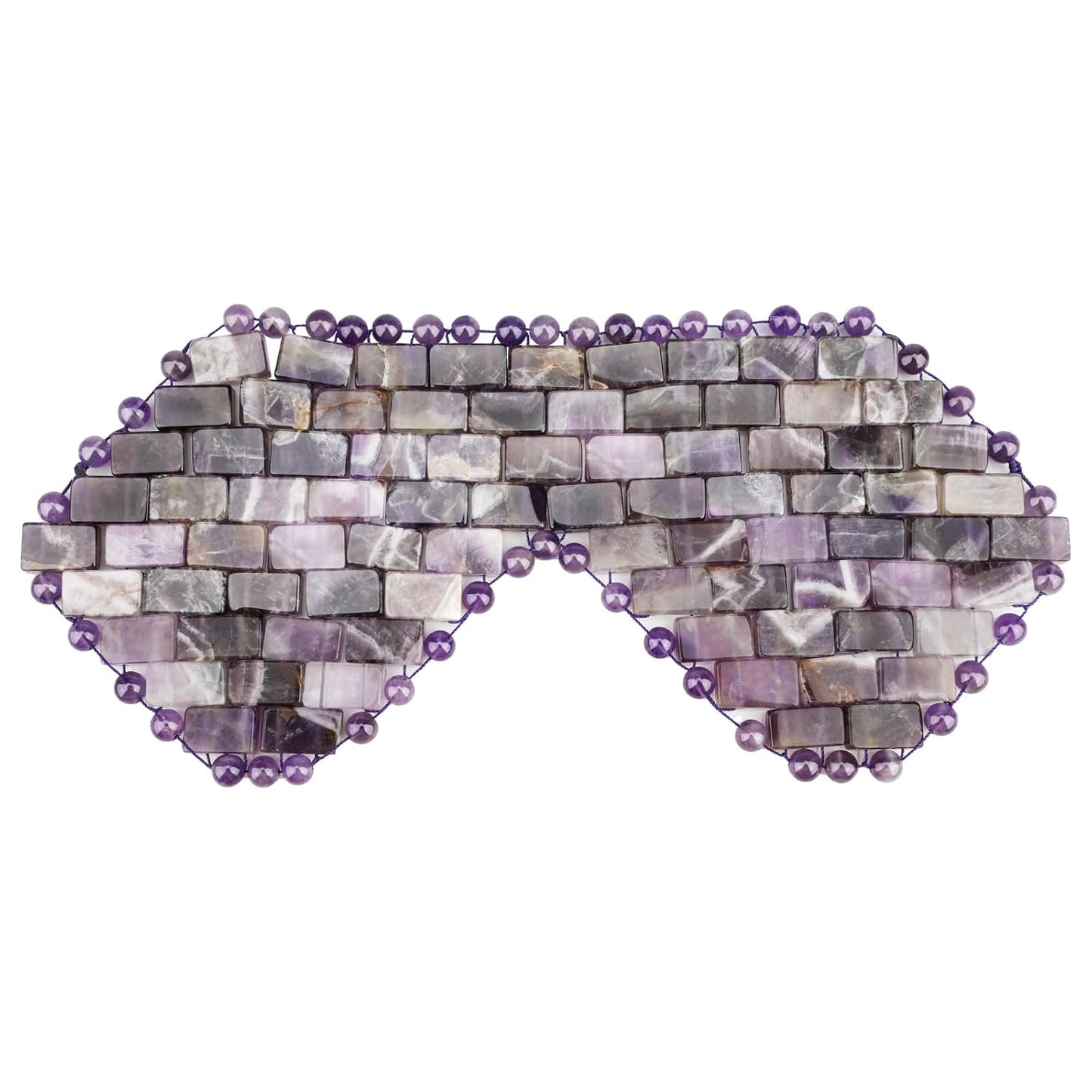 Jade Eye Mask, Rose Quartz Eye Mask，Gemstone Eye Mask Anti Aging Therapy Hot or Cold Using (#2-Amethyst)