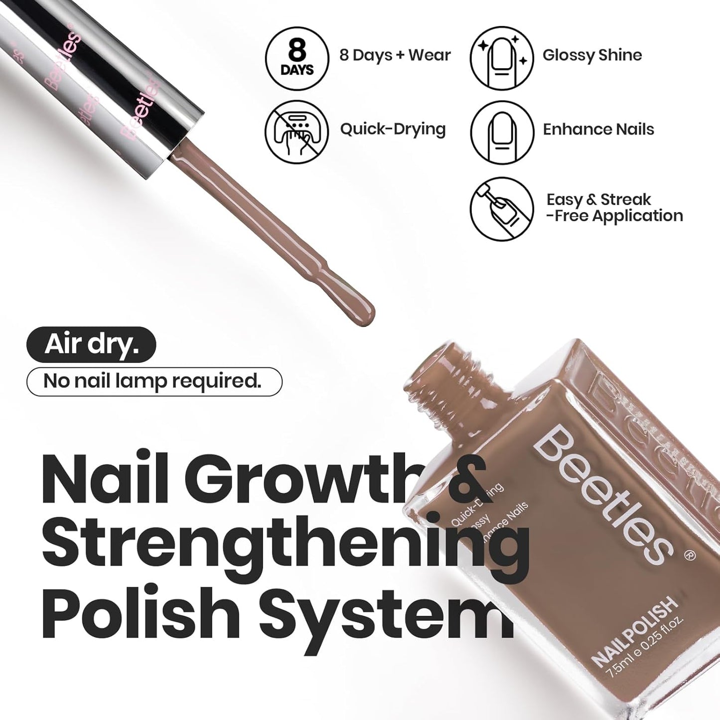 Beetles Fall Nail Polish Set Coconut Mousse 6 Colors, Nude Nail Polish Quick Dry Long Lasting Neutral Brown Red Pink Lacquer Glossy for Women Salon DIY Nail Art