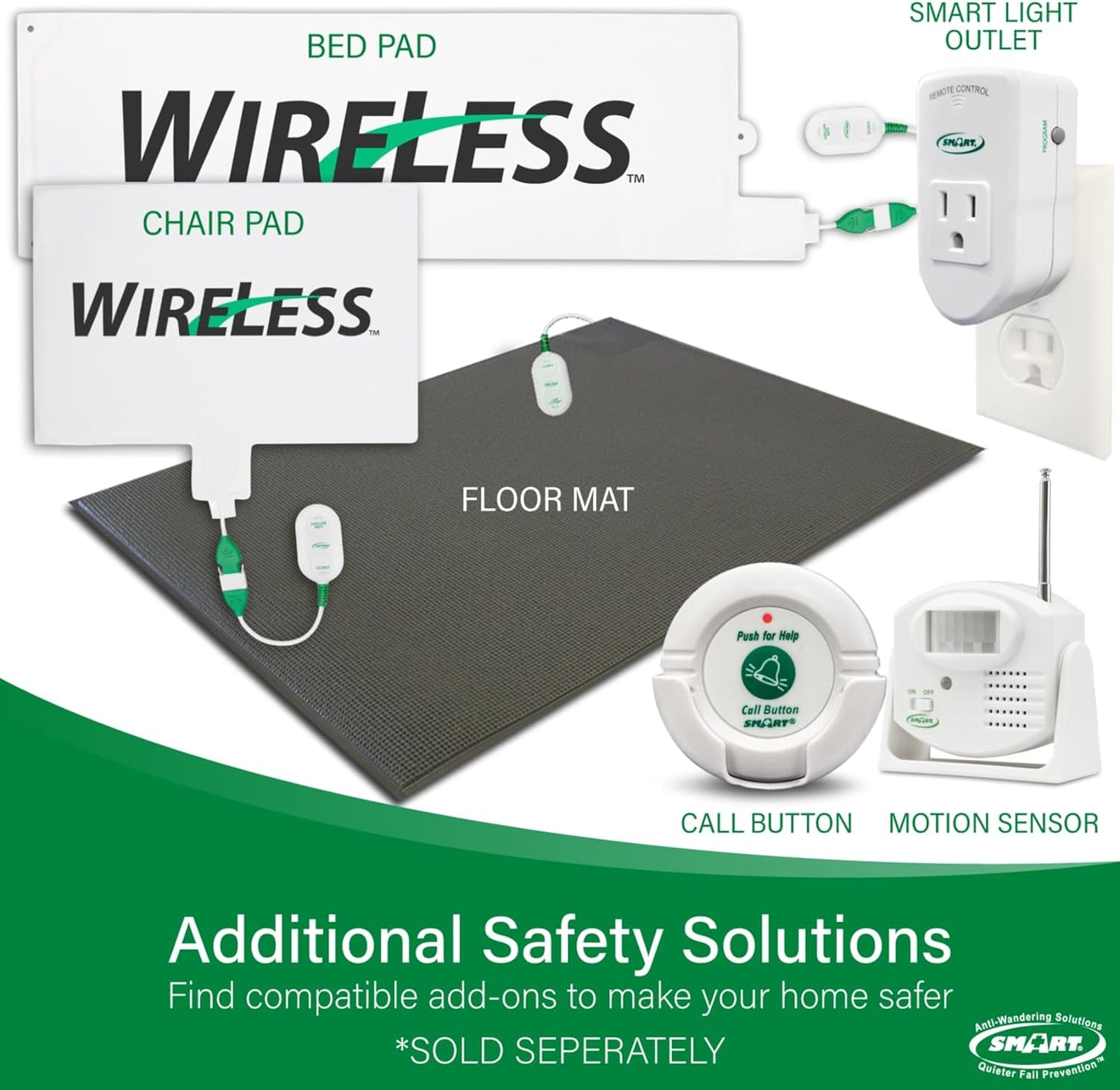 Smart Caregiver Wireless Monitor with 2 Nurse Call Buttons - Cordless Monitor with Two Call Buttons Alerts Caregiver up to 300 ft Away - Know When They Need Help! (Two Call Button to Pager)